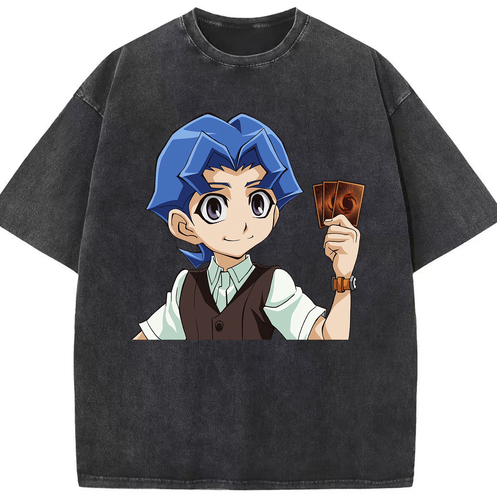 （画像用） 遊☆戯☆王 Yu-Gi-Oh! 綿100% ヴィンテージ風 半袖Tシャツ（フロントプリント）