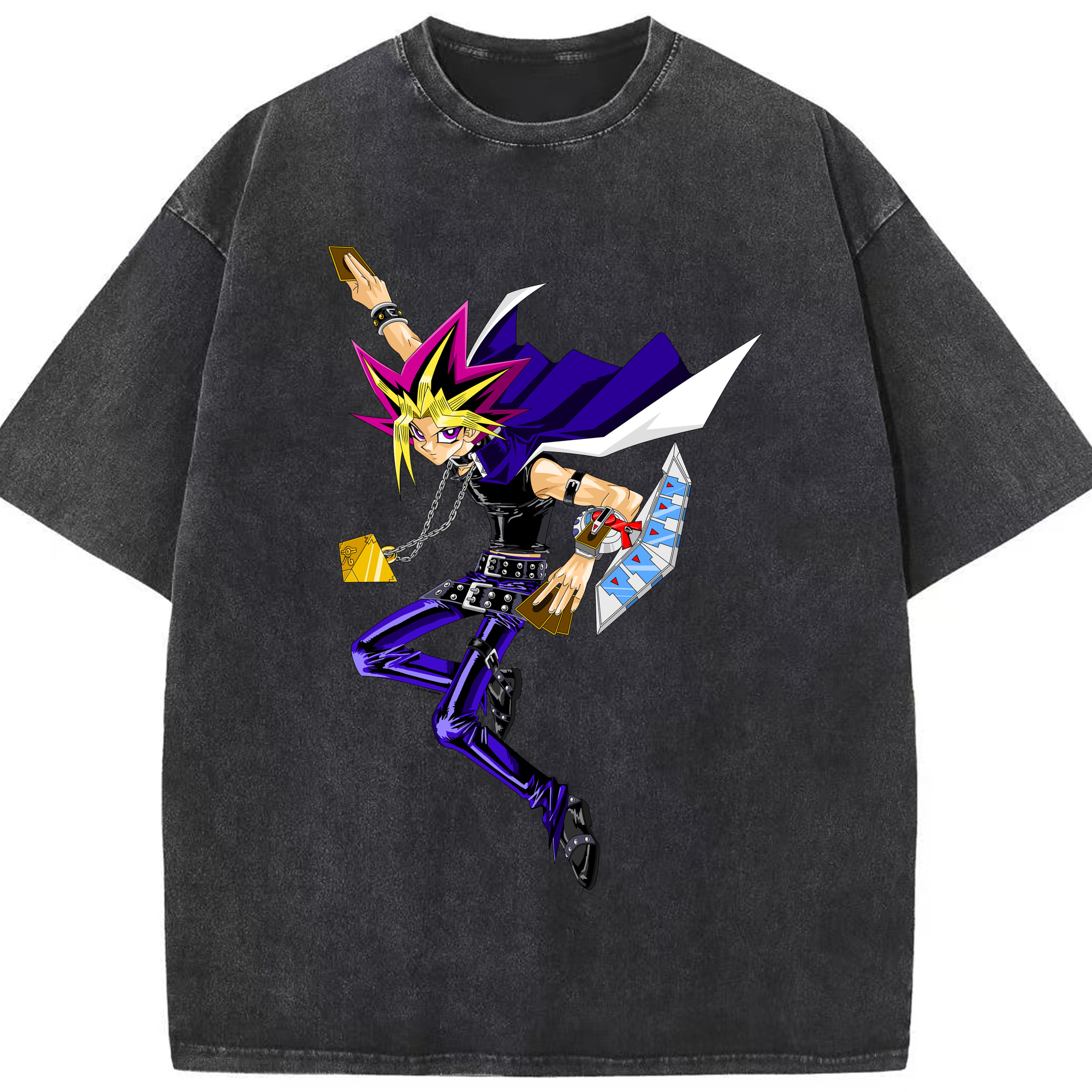 （画像用） 遊☆戯☆王 Yu-Gi-Oh! 綿100% ヴィンテージ風 半袖Tシャツ（フロントプリント）