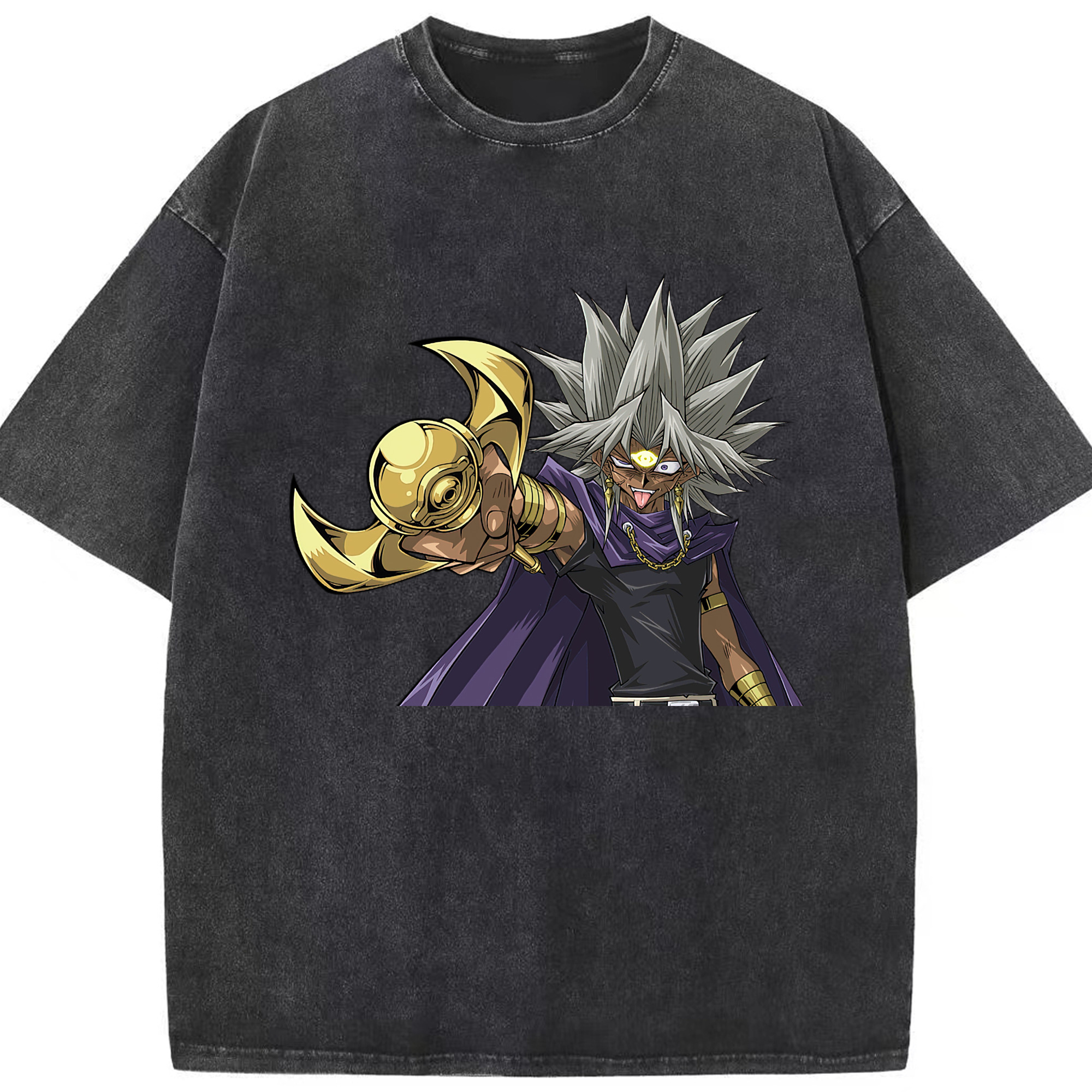 （画像用） 遊☆戯☆王 Yu-Gi-Oh! 綿100% ヴィンテージ風 半袖Tシャツ（フロントプリント）