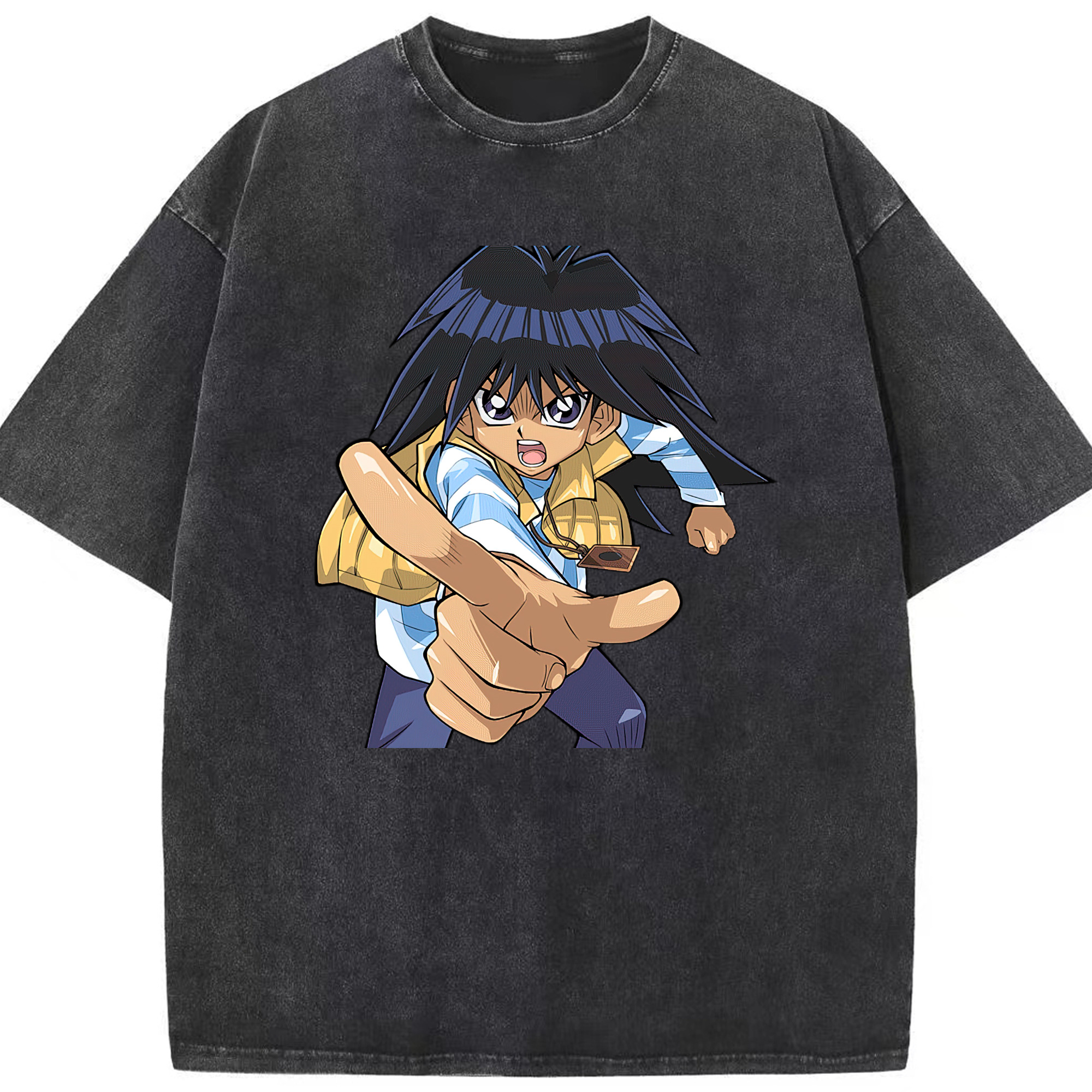 （画像用） 遊☆戯☆王 Yu-Gi-Oh! 綿100% ヴィンテージ風 半袖Tシャツ（フロントプリント）