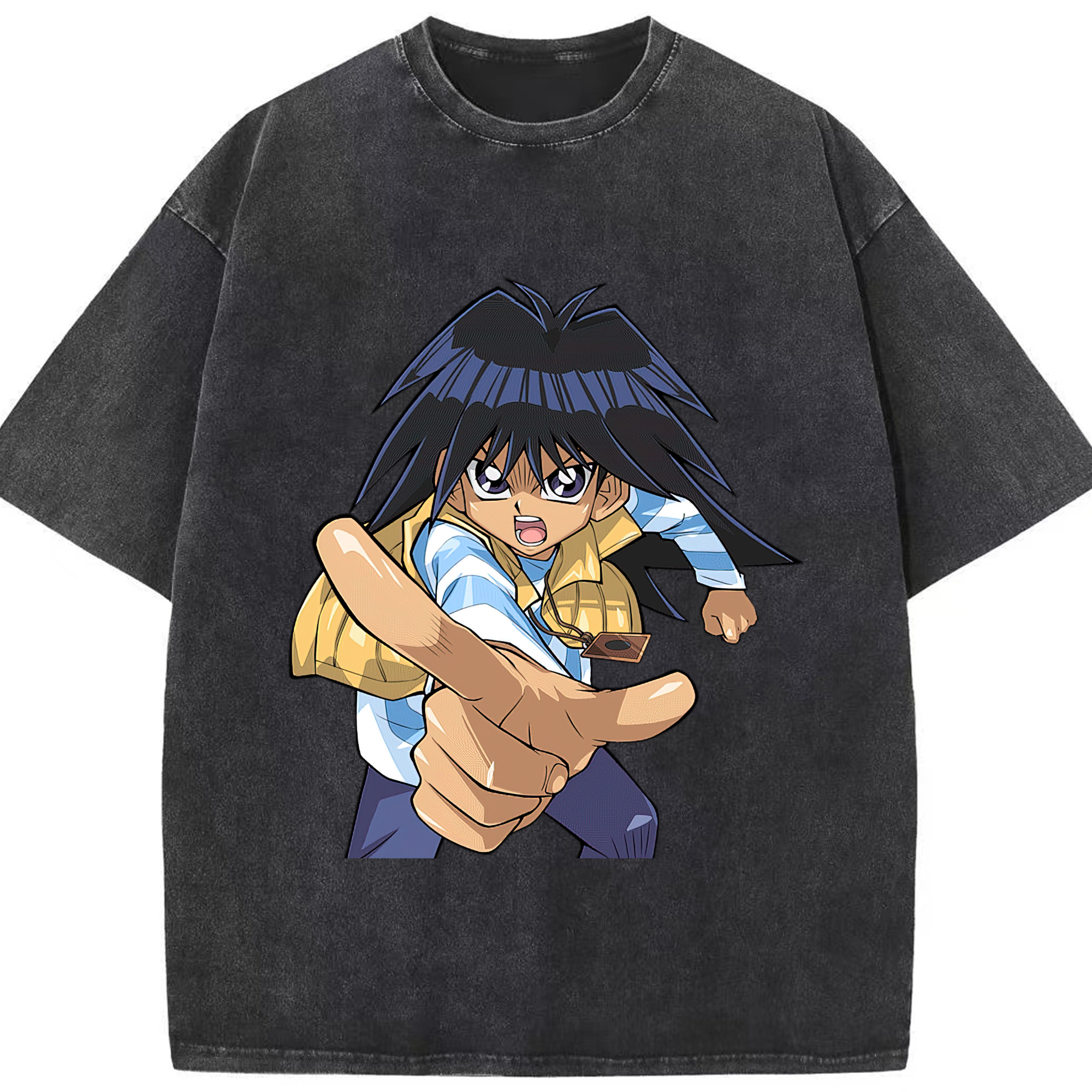 （画像用） 遊☆戯☆王 Yu-Gi-Oh! 綿100% ヴィンテージ風 半袖Tシャツ（フロントプリント）