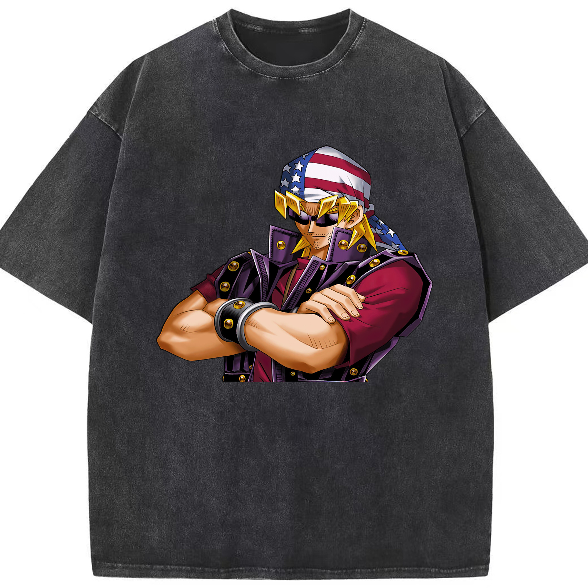 （画像用） 遊☆戯☆王 Yu-Gi-Oh! 綿100% ヴィンテージ風 半袖Tシャツ（フロントプリント）