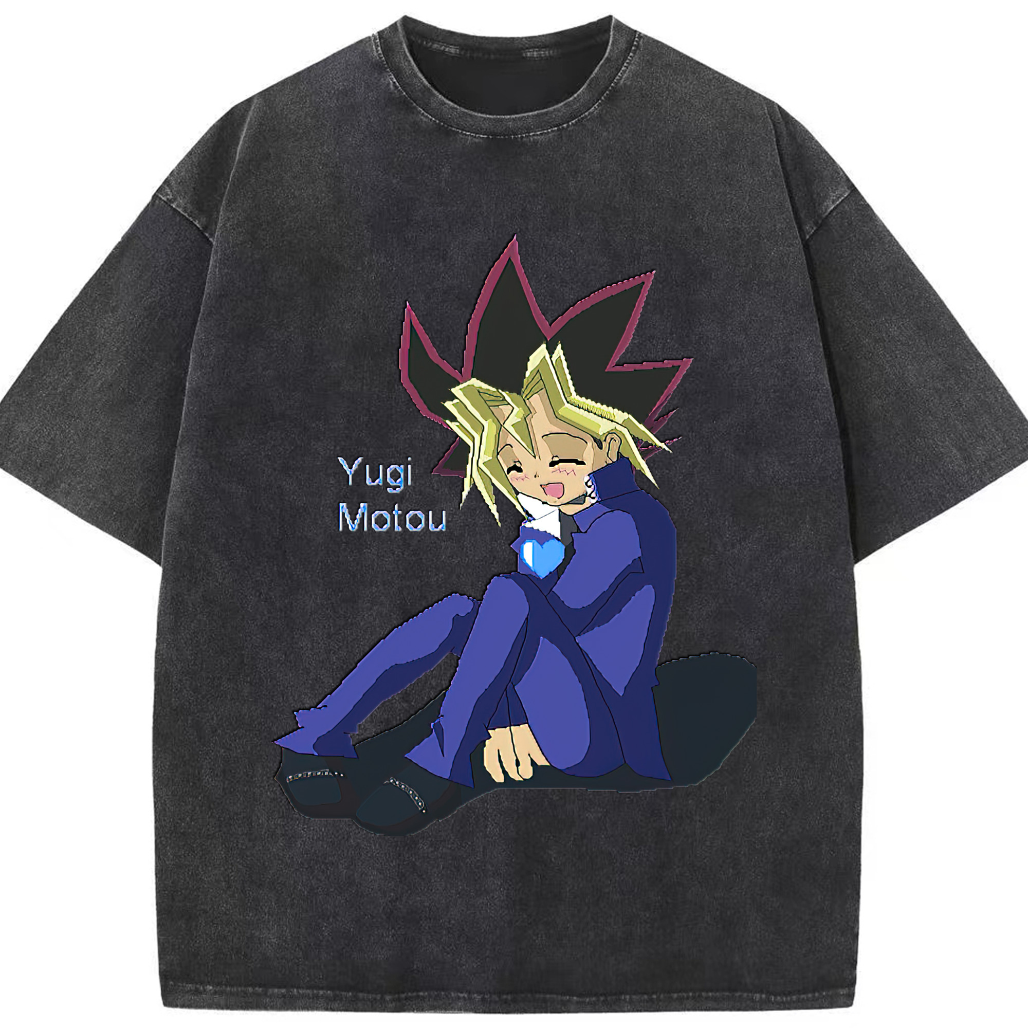 （画像用） 遊☆戯☆王 Yu-Gi-Oh! 綿100% ヴィンテージ風 半袖Tシャツ（フロントプリント）
