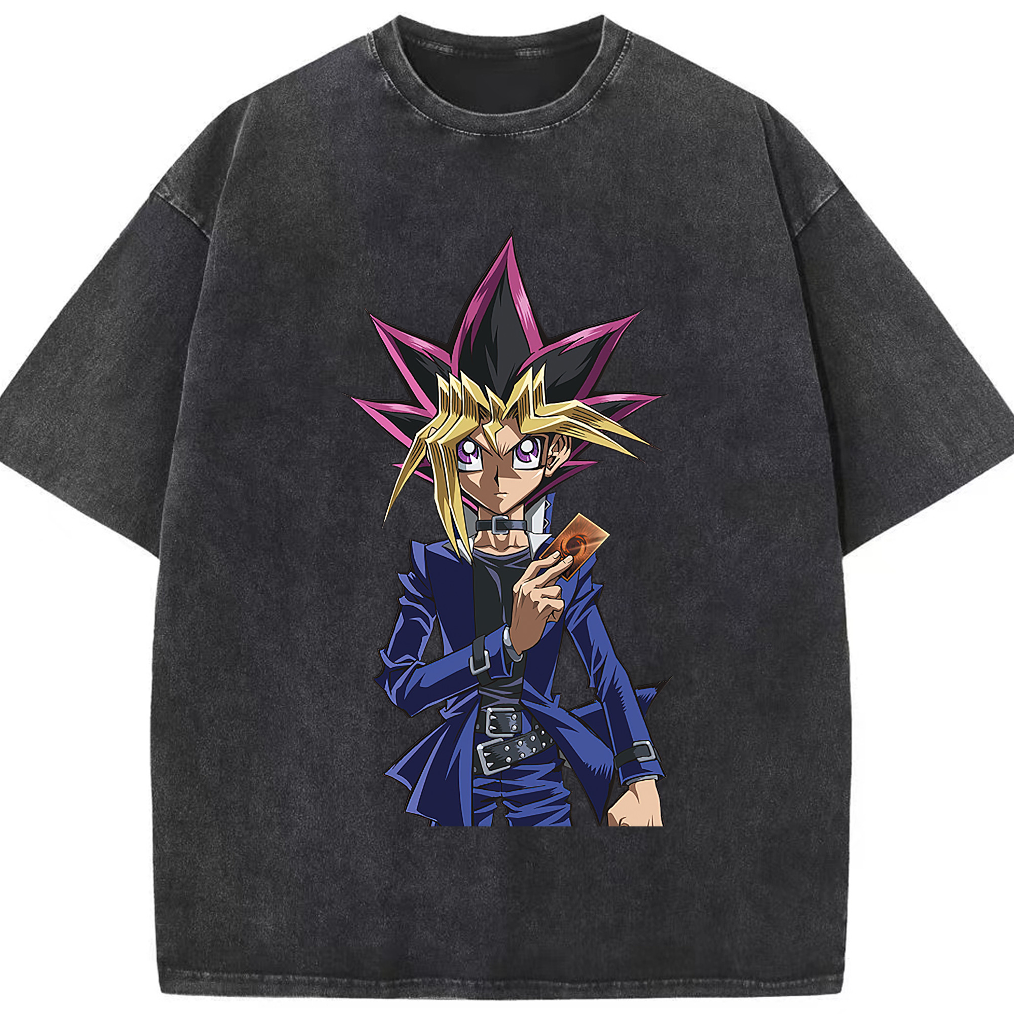 （画像用） 遊☆戯☆王 Yu-Gi-Oh! 綿100% ヴィンテージ風 半袖Tシャツ（フロントプリント）
