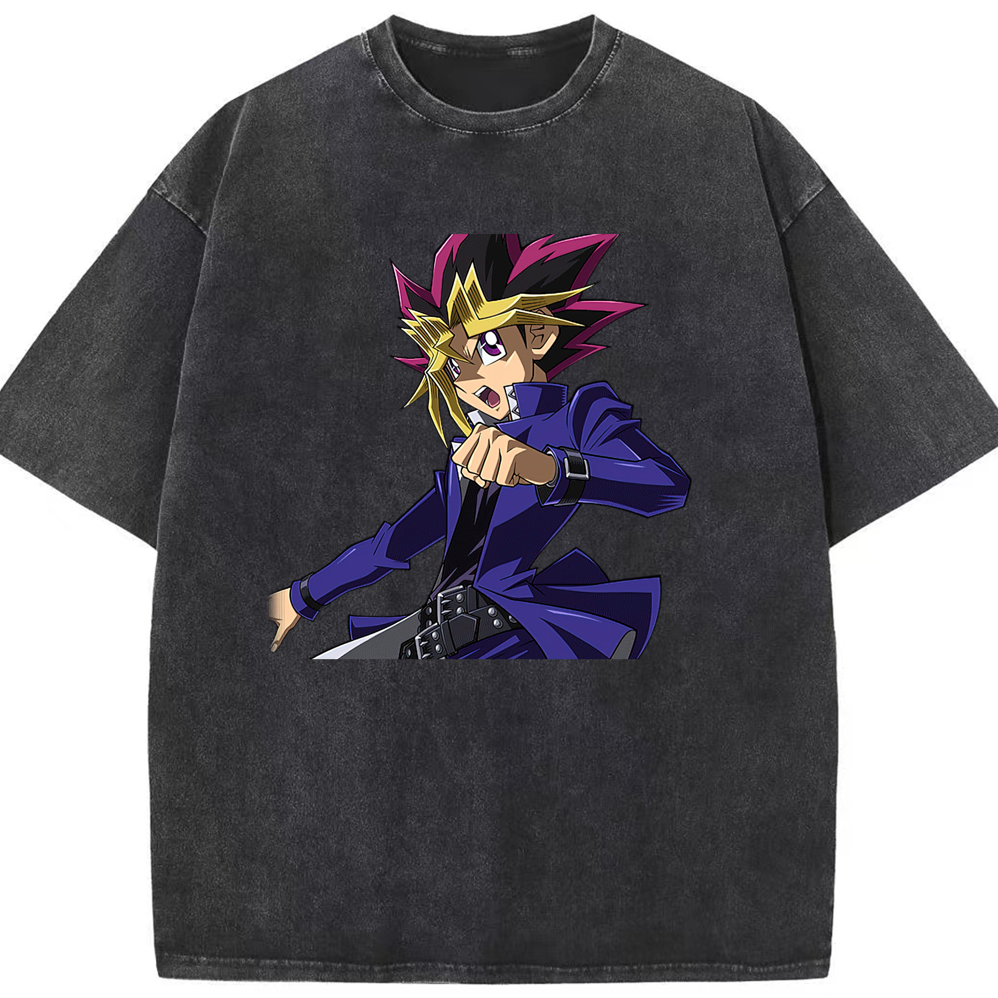 （画像用） 遊☆戯☆王 Yu-Gi-Oh! 綿100% ヴィンテージ風 半袖Tシャツ（フロントプリント）