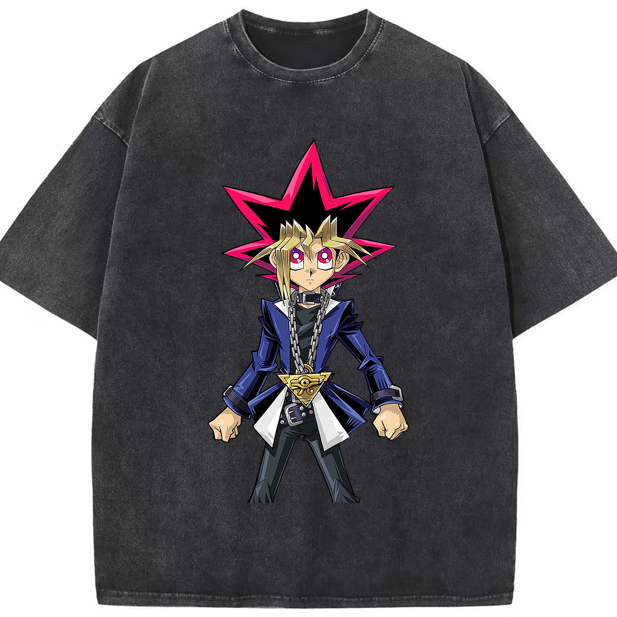 （画像用） 遊☆戯☆王 Yu-Gi-Oh! 綿100% ヴィンテージ風 半袖Tシャツ（フロントプリント）
