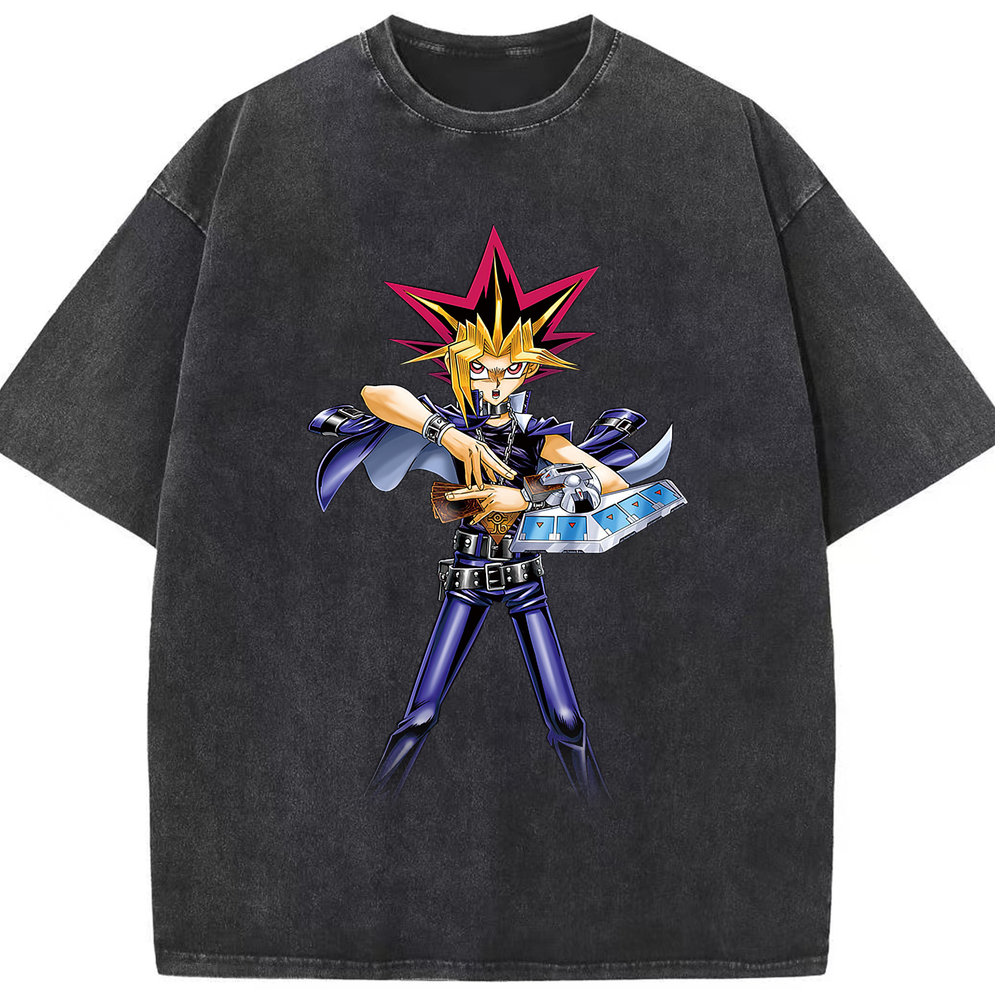 （画像用） 遊☆戯☆王 Yu-Gi-Oh! 綿100% ヴィンテージ風 半袖Tシャツ（フロントプリント）