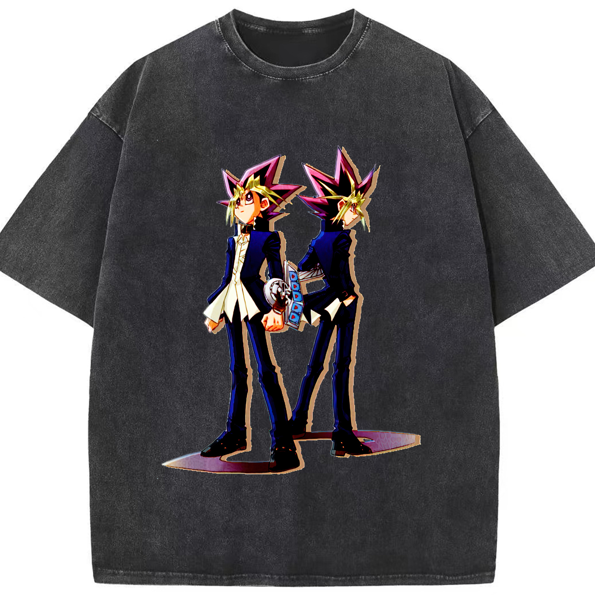 （画像用） 遊☆戯☆王 Yu-Gi-Oh! 綿100% ヴィンテージ風 半袖Tシャツ（フロントプリント）