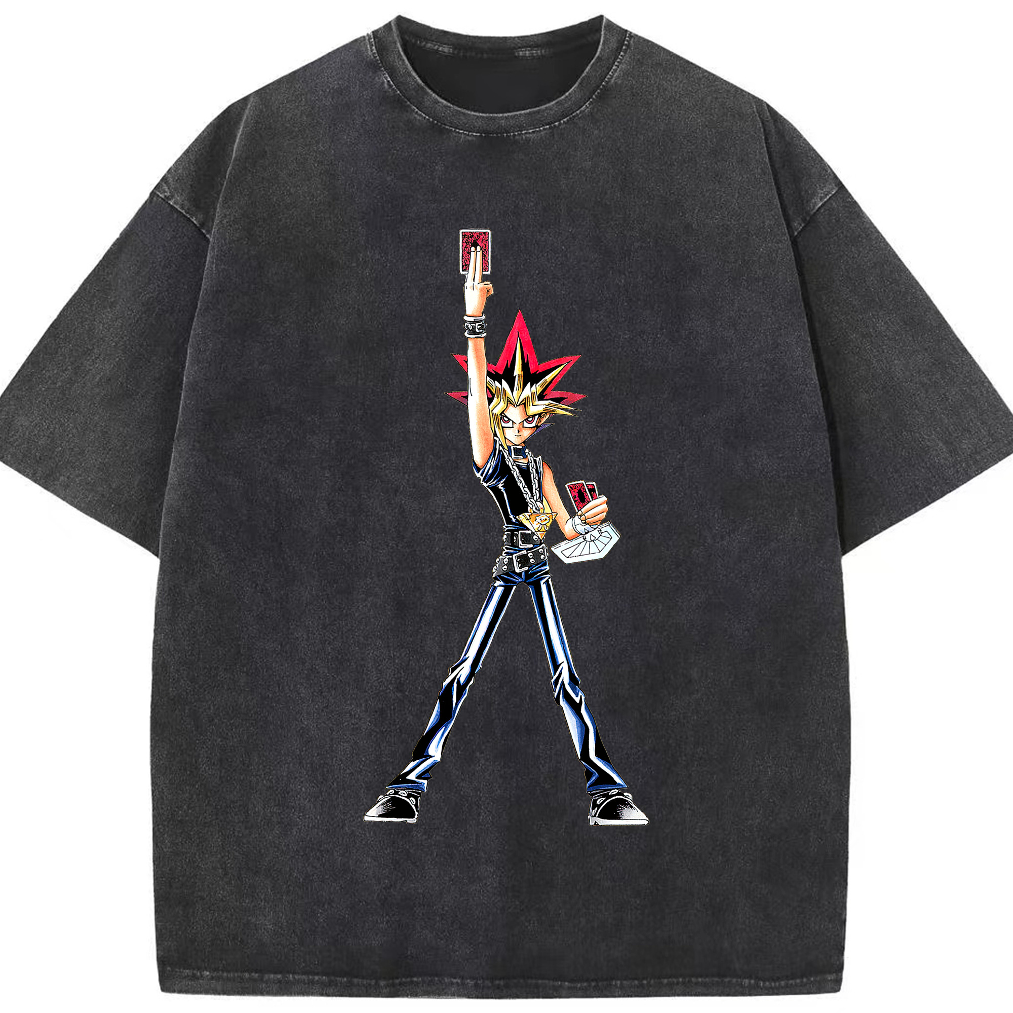 （画像用） 遊☆戯☆王 Yu-Gi-Oh! 綿100% ヴィンテージ風 半袖Tシャツ（フロントプリント）