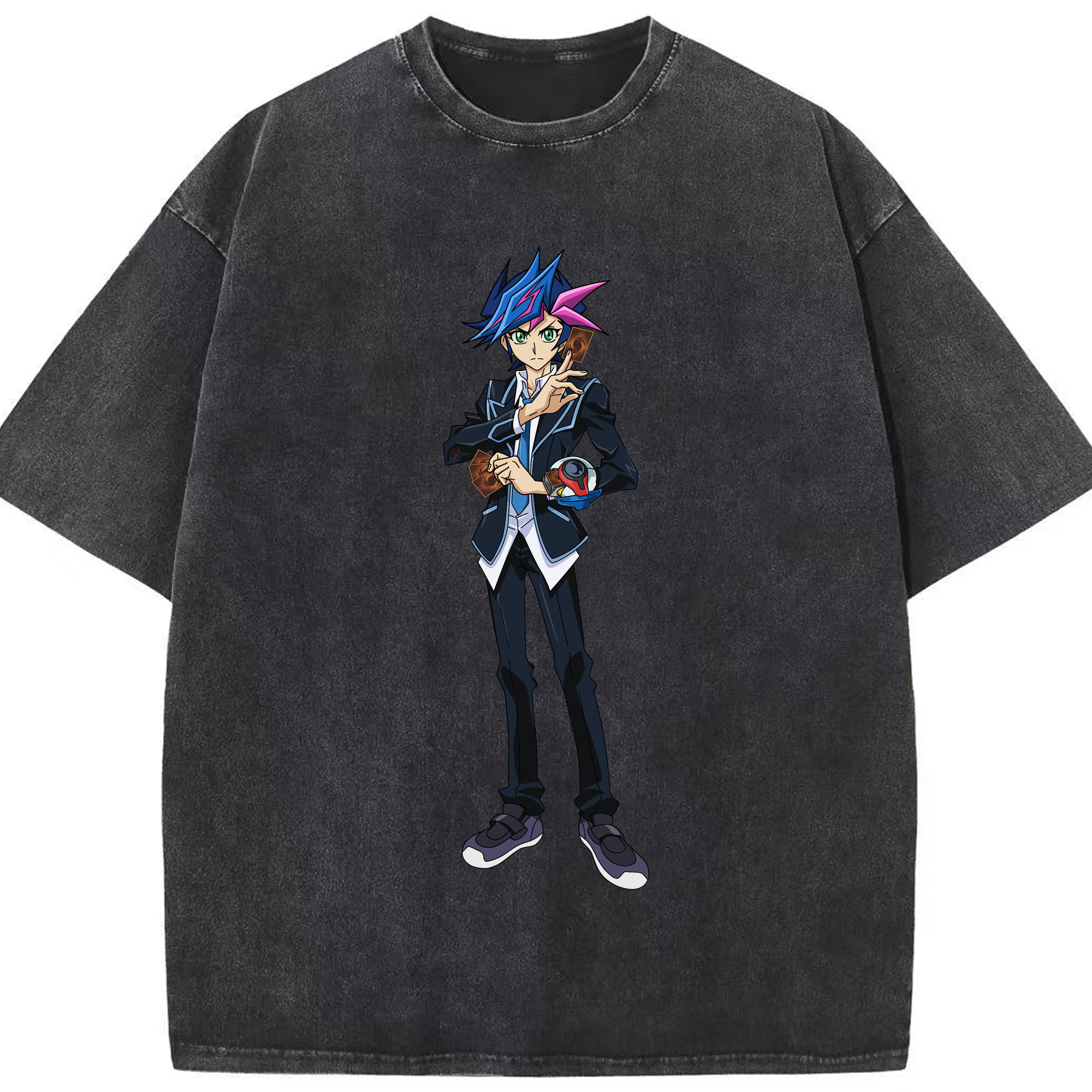 （画像用） 遊☆戯☆王 Yu-Gi-Oh! 綿100% ヴィンテージ風 半袖Tシャツ（フロントプリント）