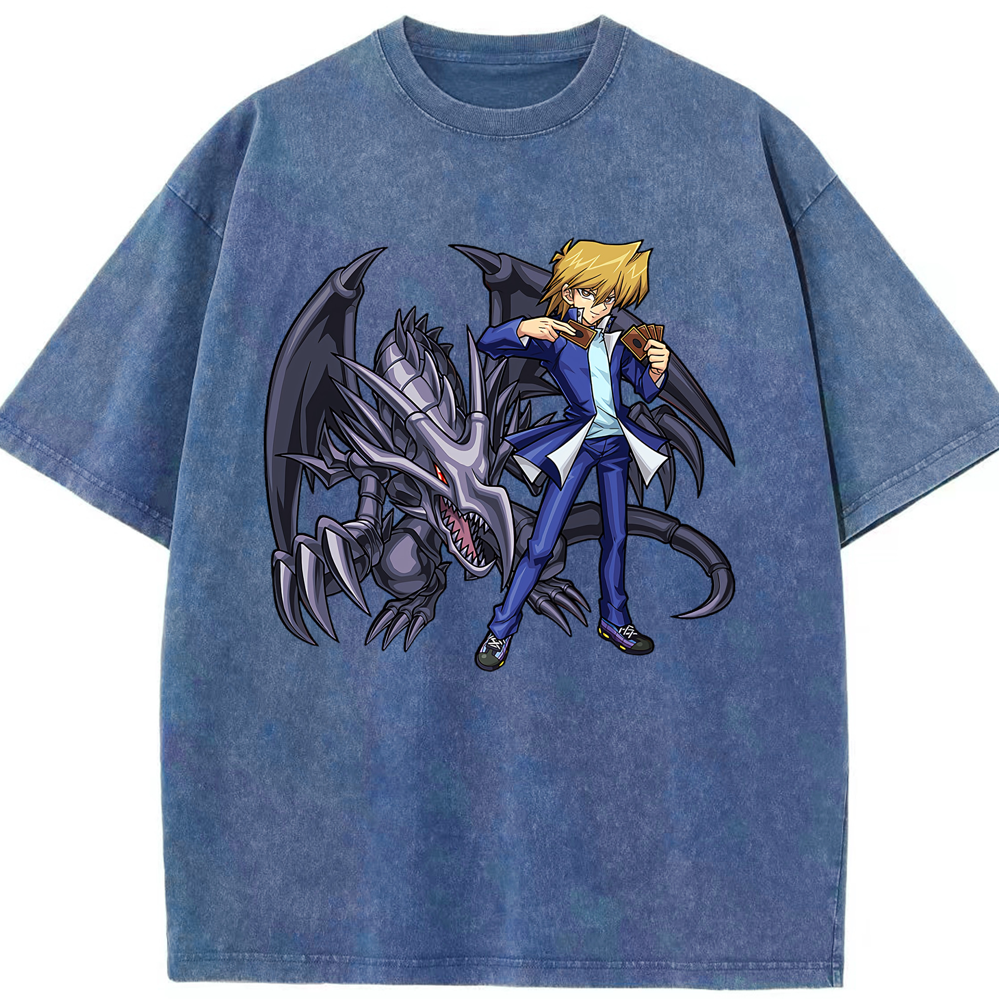 （画像用） 遊☆戯☆王 Yu-Gi-Oh! 綿100% ヴィンテージ風 半袖Tシャツ（フロントプリント）