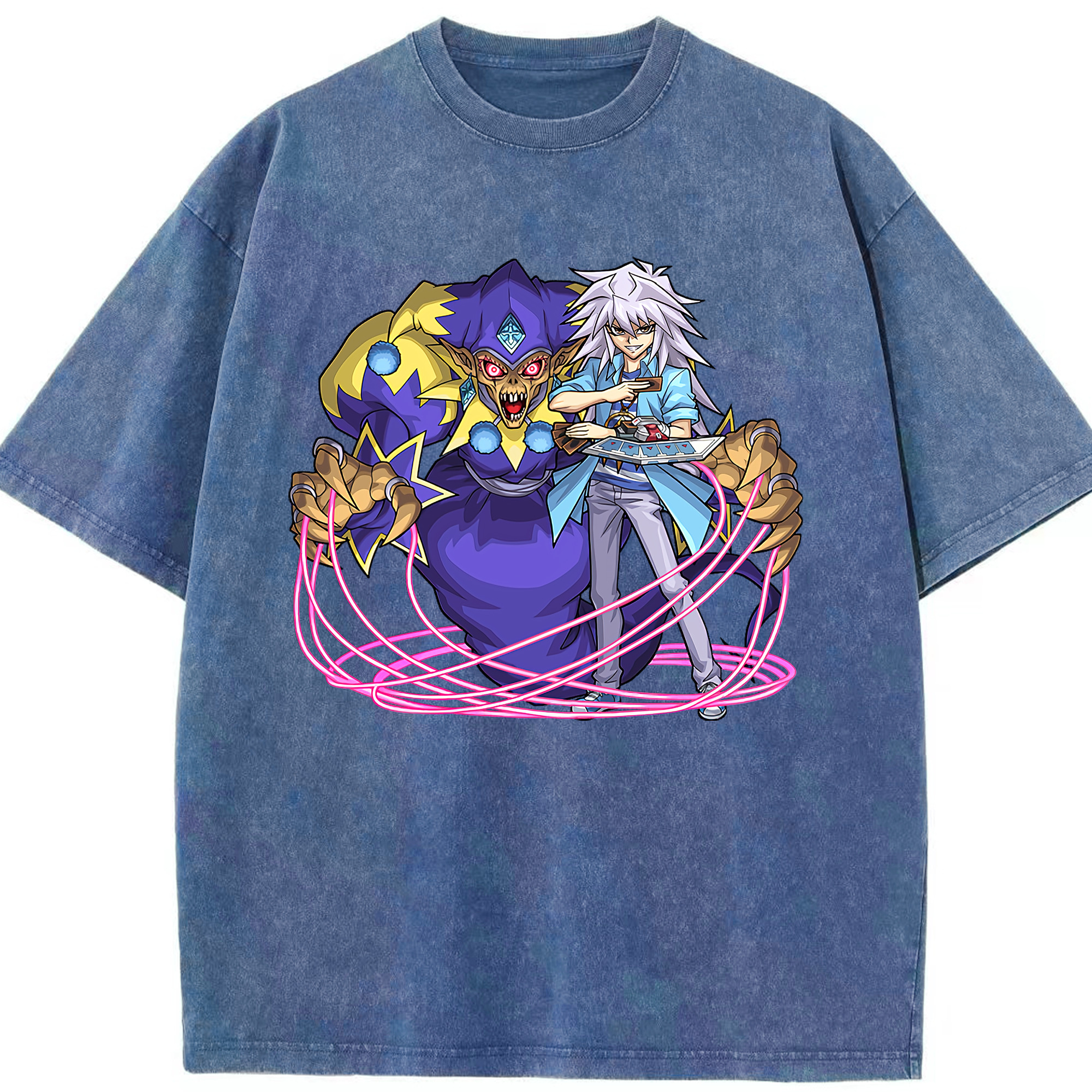 （画像用） 遊☆戯☆王 Yu-Gi-Oh! 綿100% ヴィンテージ風 半袖Tシャツ（フロントプリント）