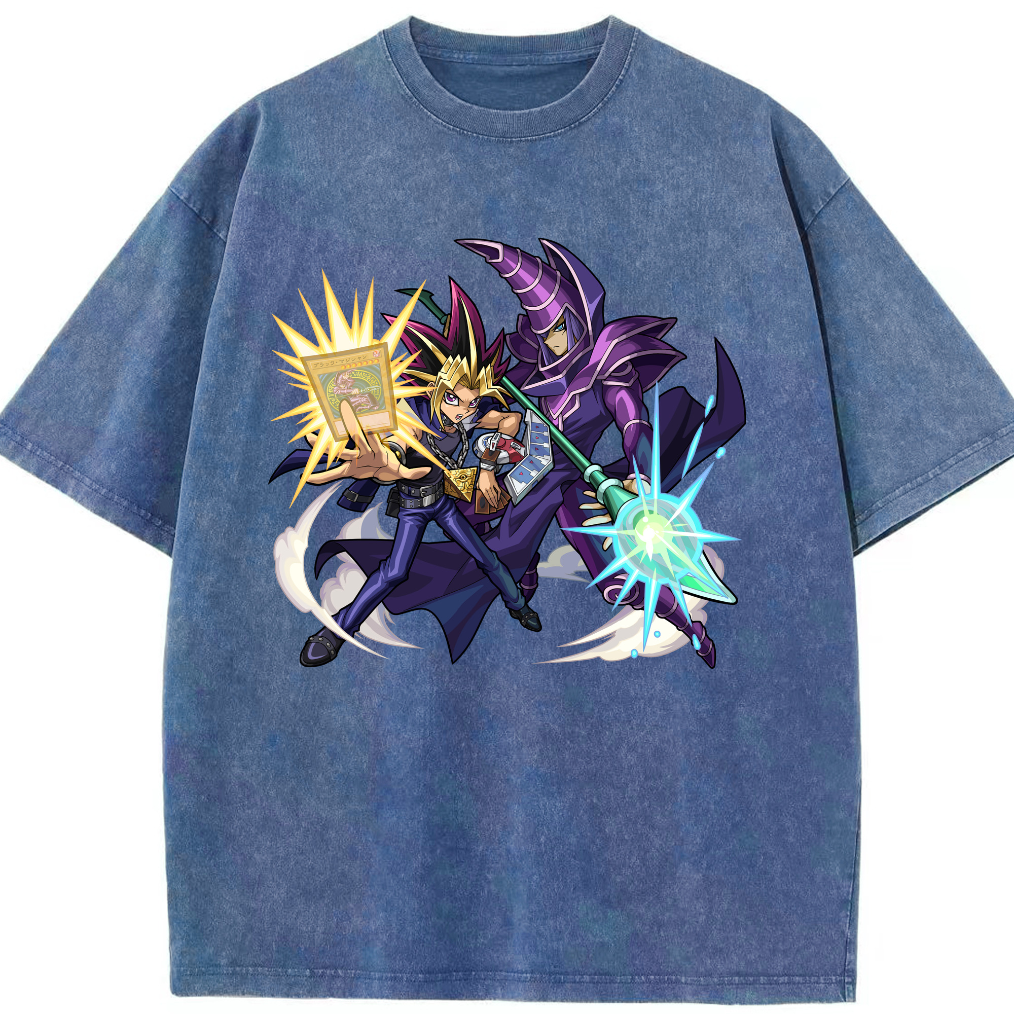 （画像用） 遊☆戯☆王 Yu-Gi-Oh! 綿100% ヴィンテージ風 半袖Tシャツ（フロントプリント）