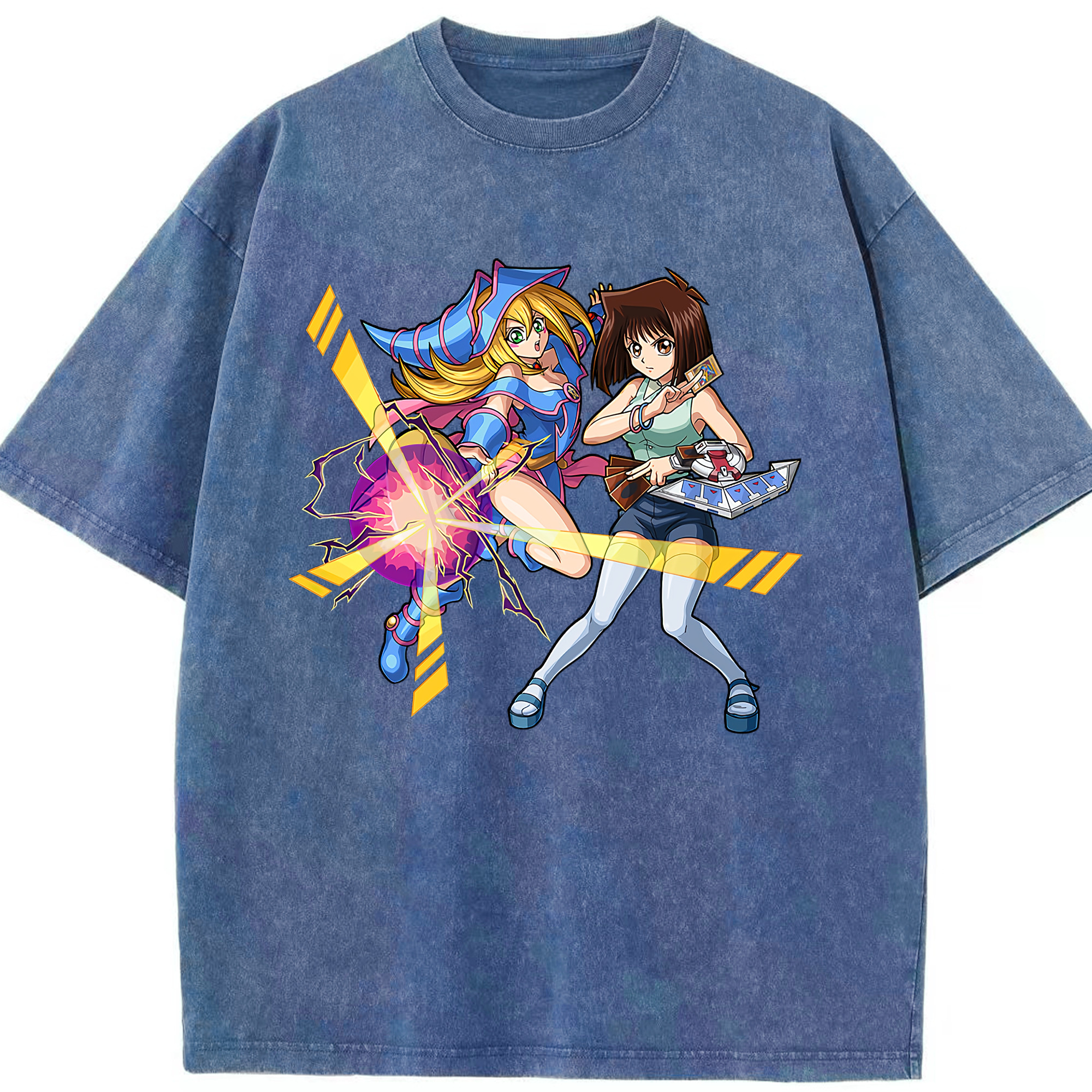 （画像用） 遊☆戯☆王 Yu-Gi-Oh! 綿100% ヴィンテージ風 半袖Tシャツ（フロントプリント）