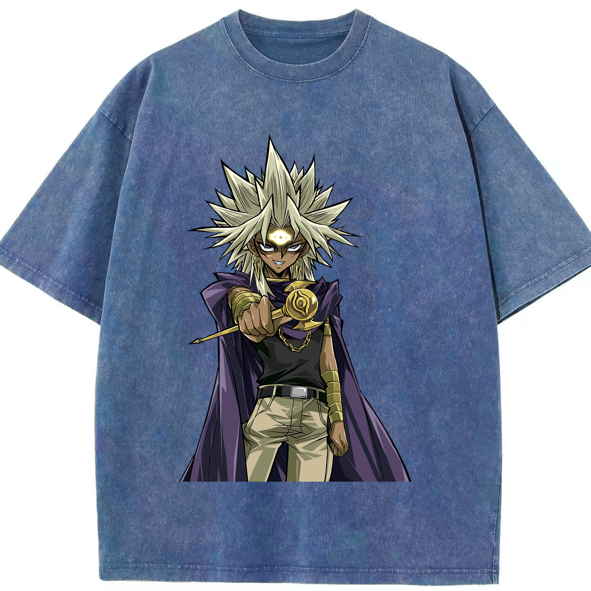 （画像用） 遊☆戯☆王 Yu-Gi-Oh! 綿100% ヴィンテージ風 半袖Tシャツ（フロントプリント）