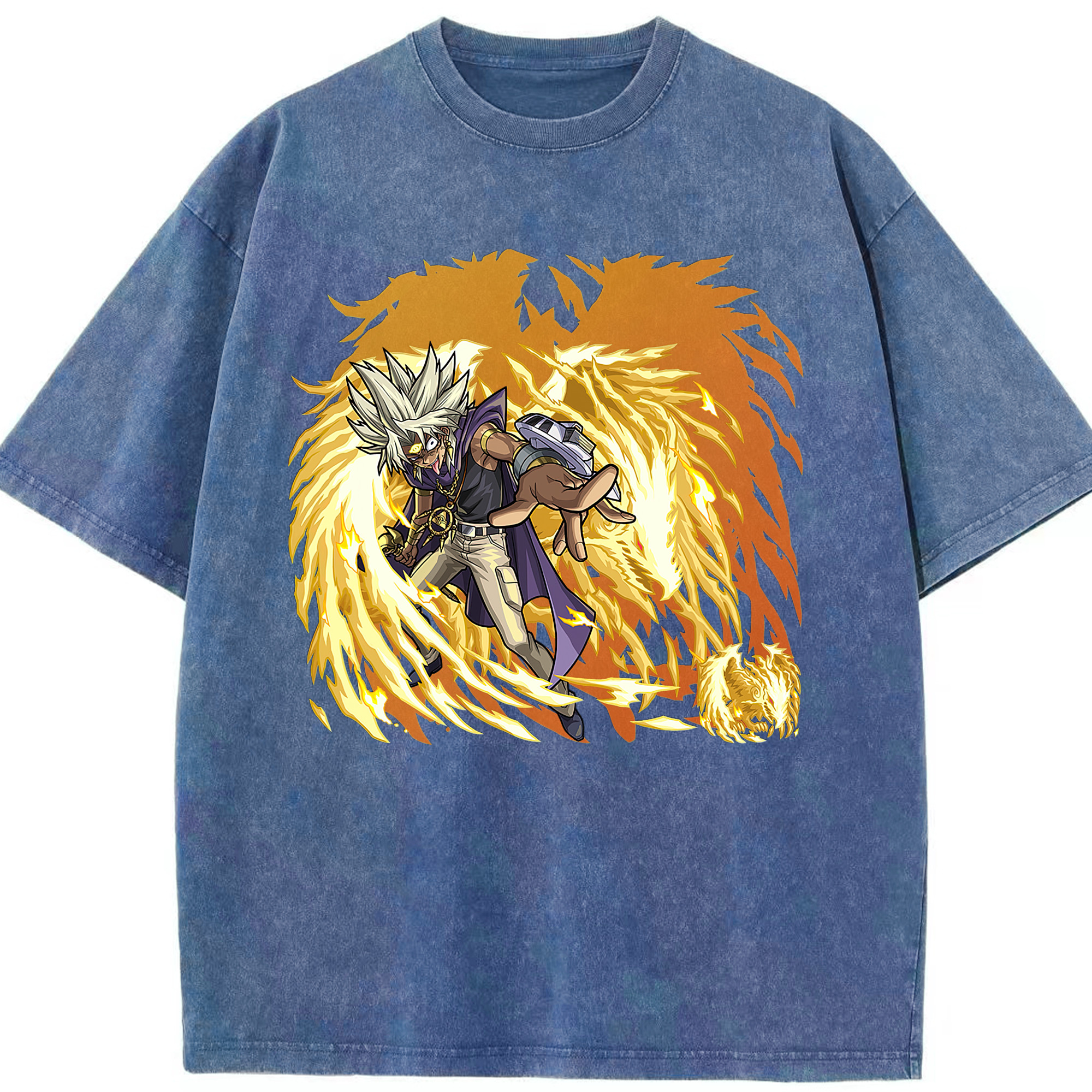 （画像用） 遊☆戯☆王 Yu-Gi-Oh! 綿100% ヴィンテージ風 半袖Tシャツ（フロントプリント）