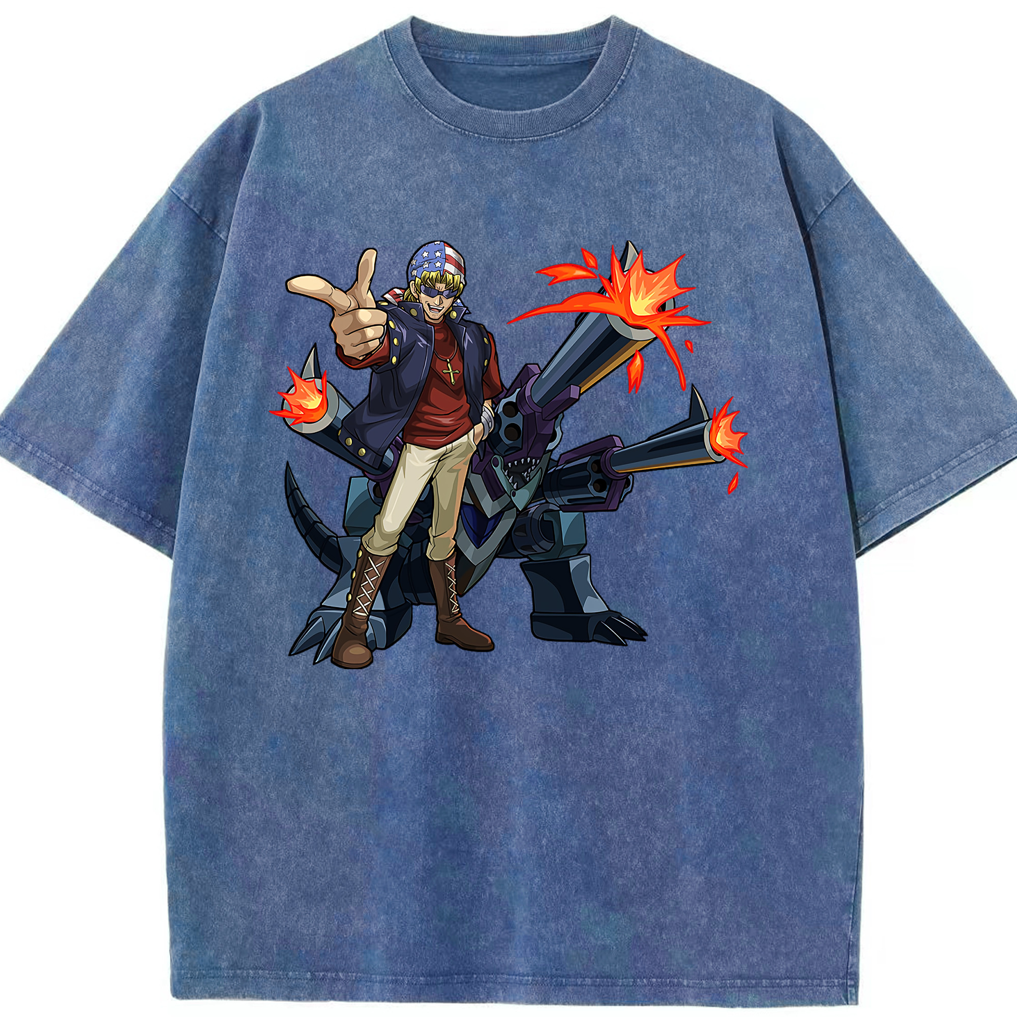 （画像用） 遊☆戯☆王 Yu-Gi-Oh! 綿100% ヴィンテージ風 半袖Tシャツ（フロントプリント）