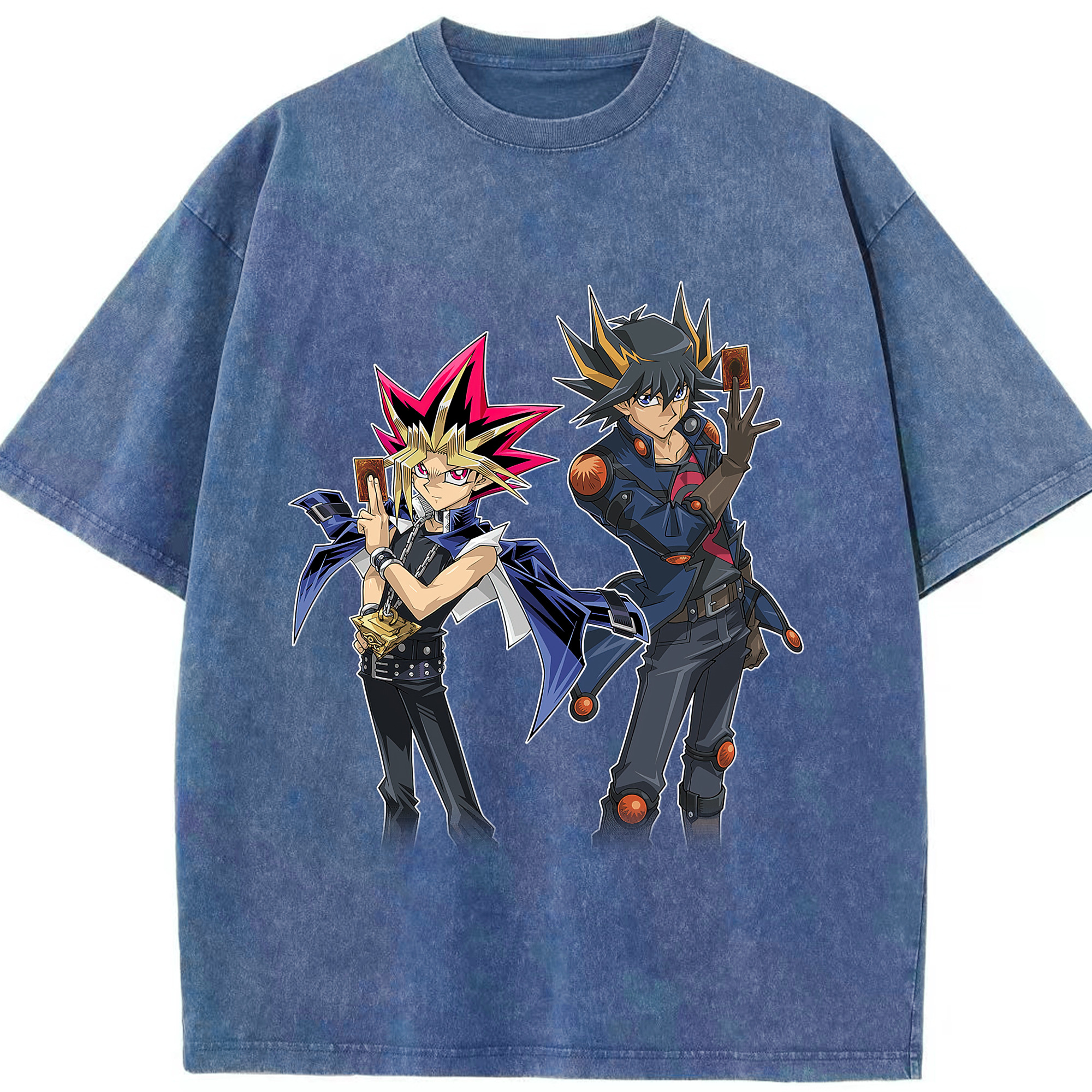 （画像用） 遊☆戯☆王 Yu-Gi-Oh! 綿100% ヴィンテージ風 半袖Tシャツ（フロントプリント）