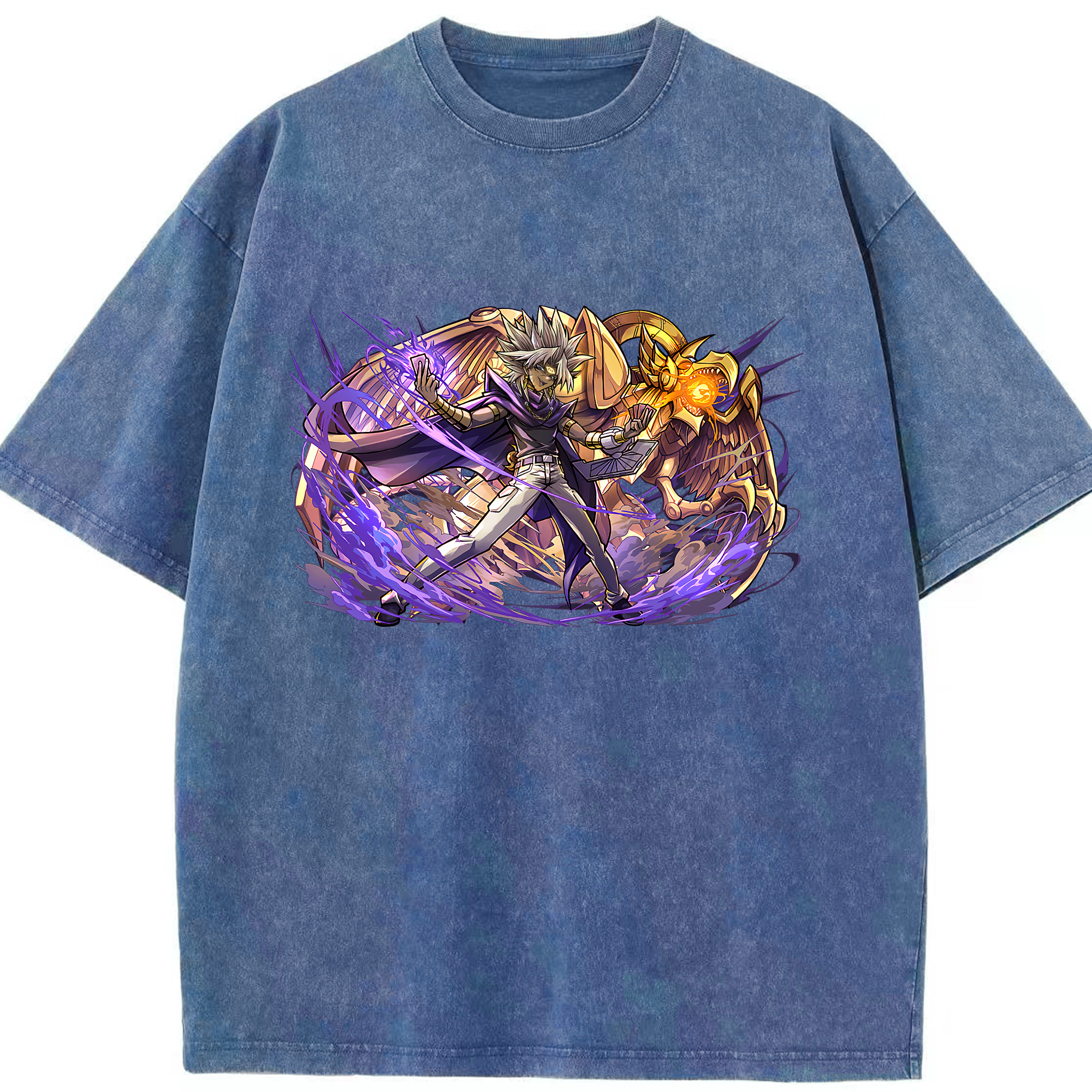 （画像用） 遊☆戯☆王 Yu-Gi-Oh! 綿100% ヴィンテージ風 半袖Tシャツ（フロントプリント）