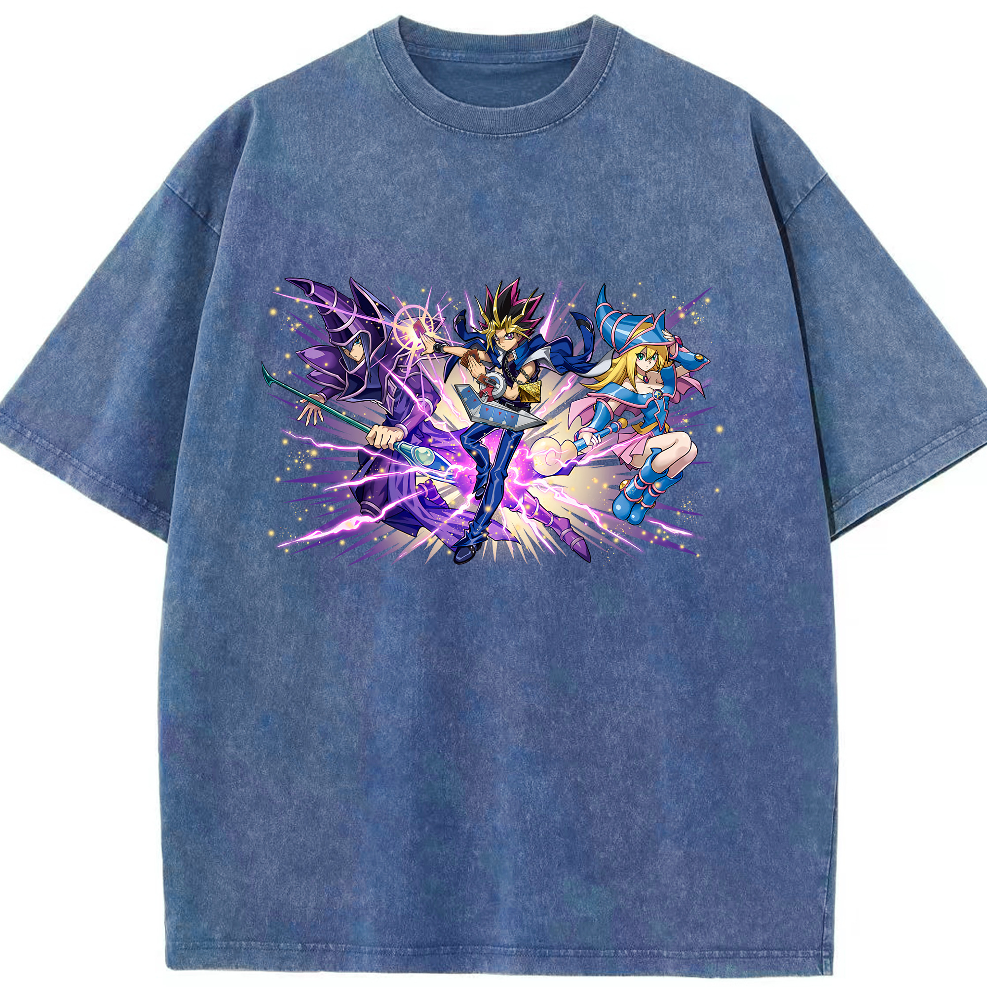 （画像用） 遊☆戯☆王 Yu-Gi-Oh! 綿100% ヴィンテージ風 半袖Tシャツ（フロントプリント）