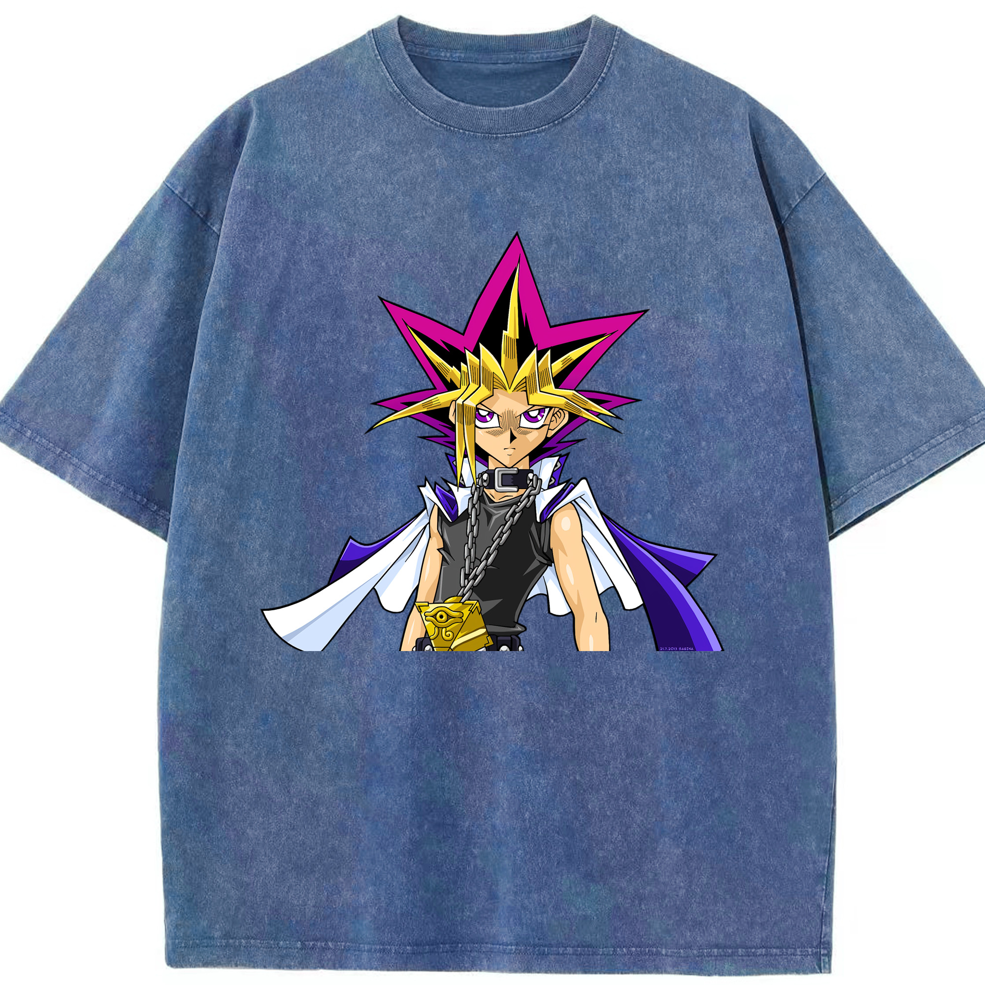 （画像用） 遊☆戯☆王 Yu-Gi-Oh! 綿100% ヴィンテージ風 半袖Tシャツ（フロントプリント）