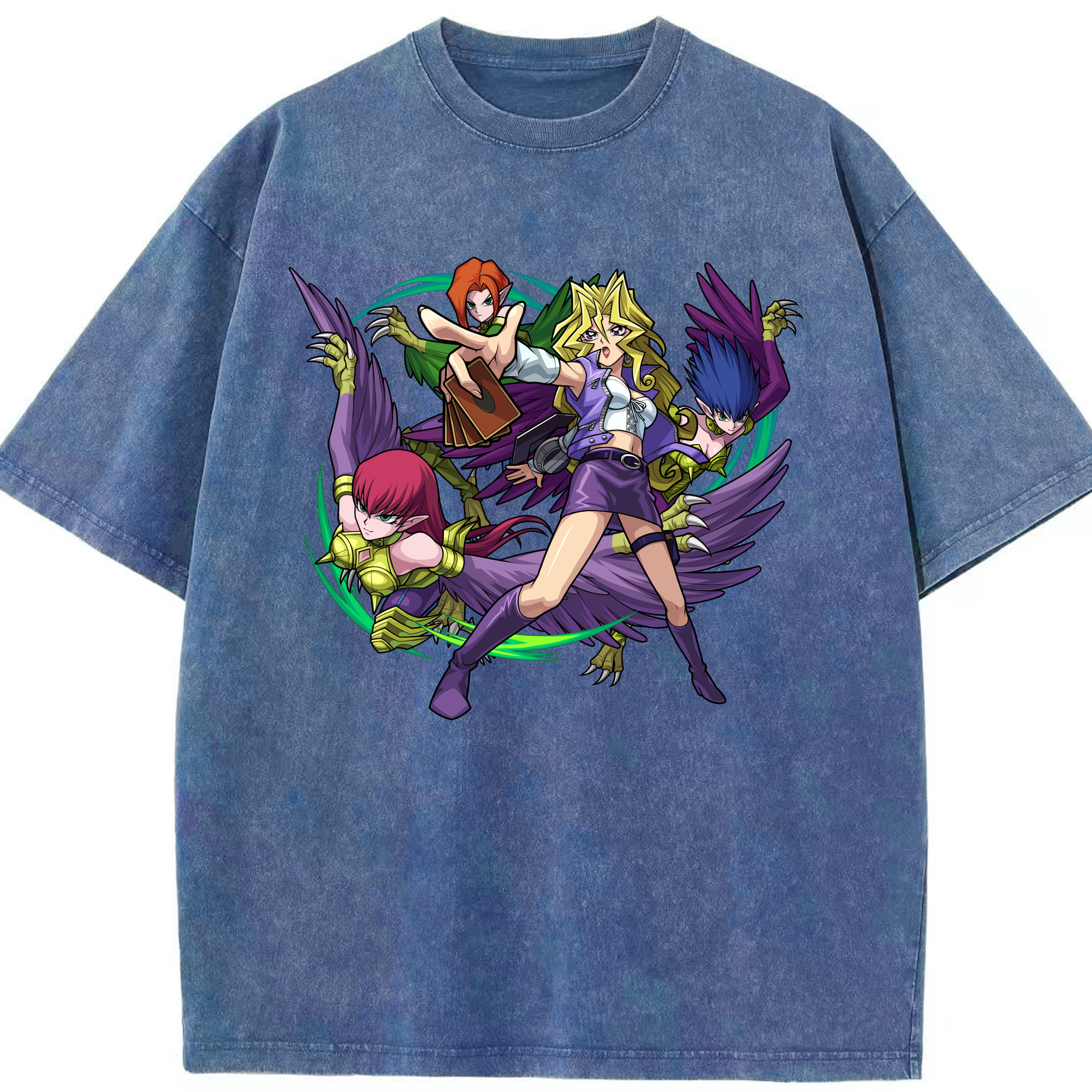 （画像用） 遊☆戯☆王 Yu-Gi-Oh! 綿100% ヴィンテージ風 半袖Tシャツ（フロントプリント）
