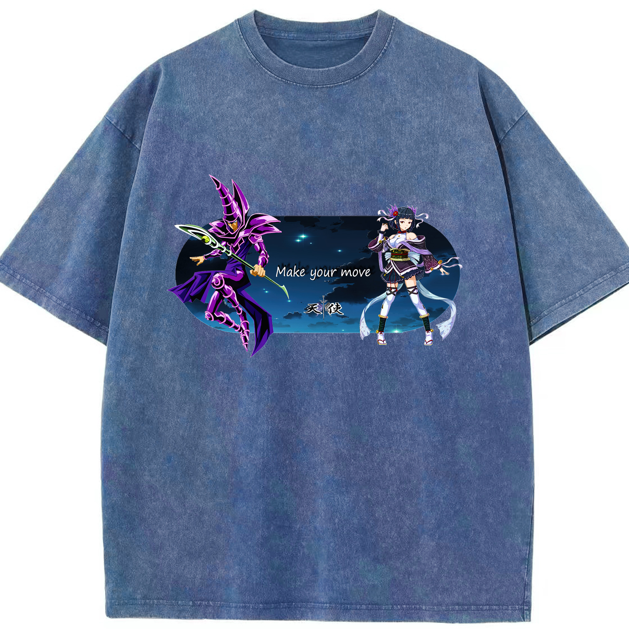 （画像用） 遊☆戯☆王 Yu-Gi-Oh! 綿100% ヴィンテージ風 半袖Tシャツ（フロントプリント）