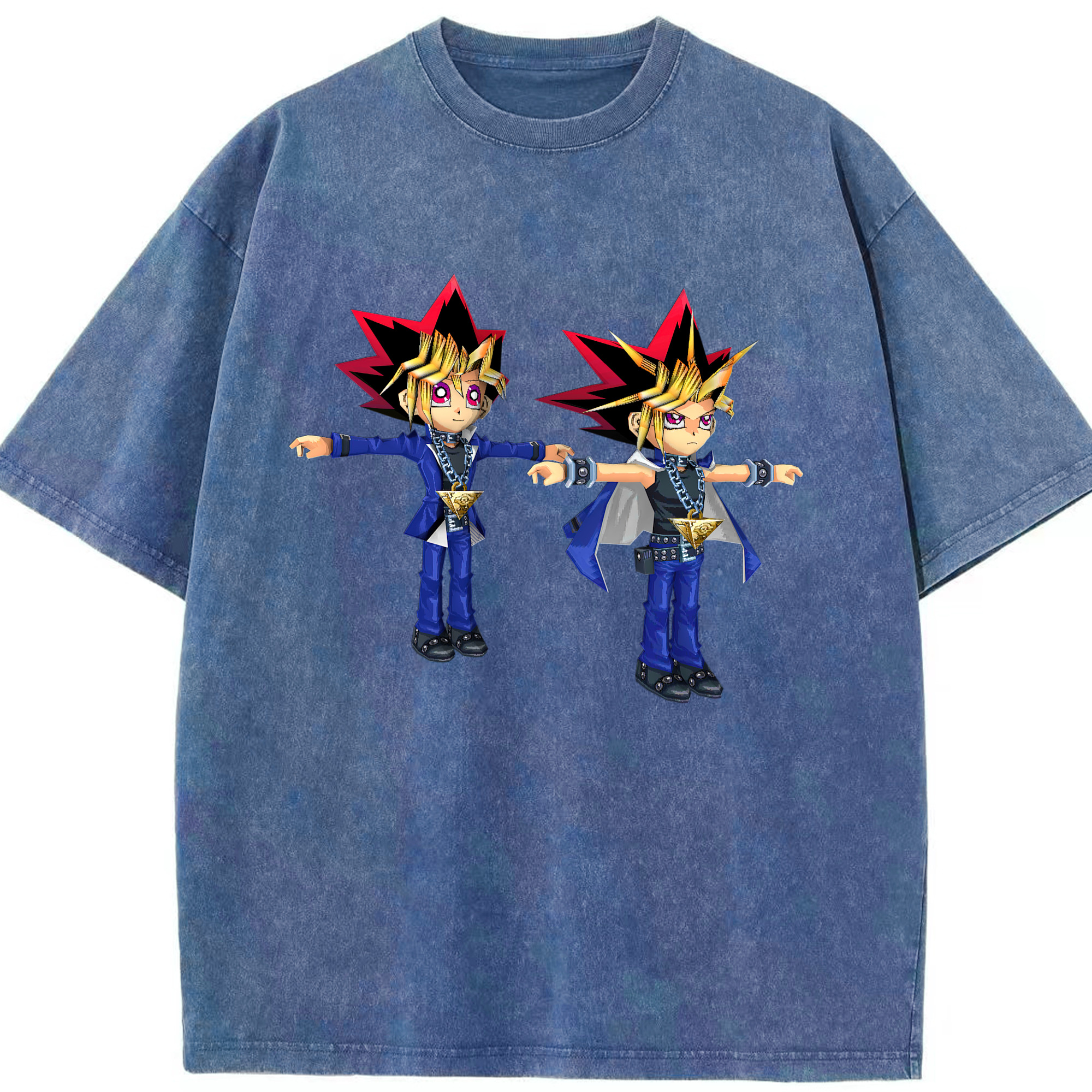 （画像用） 遊☆戯☆王 Yu-Gi-Oh! 綿100% ヴィンテージ風 半袖Tシャツ（フロントプリント）