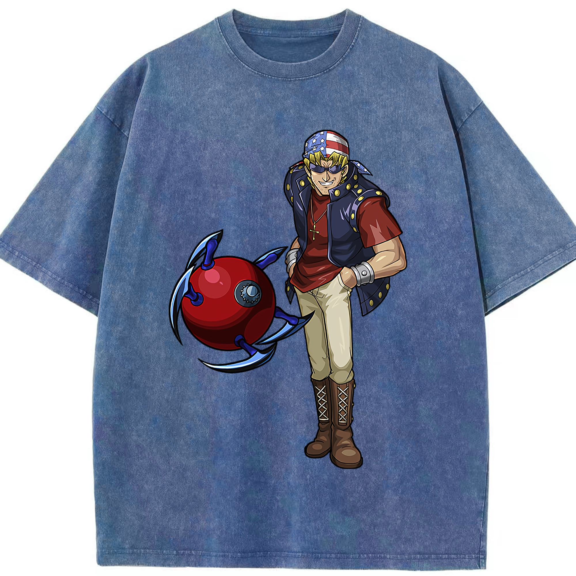 （画像用） 遊☆戯☆王 Yu-Gi-Oh! 綿100% ヴィンテージ風 半袖Tシャツ（フロントプリント）