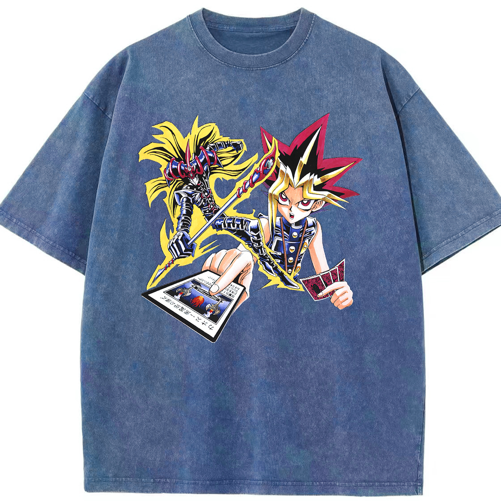 （画像用） 遊☆戯☆王 Yu-Gi-Oh! 綿100% ヴィンテージ風 半袖Tシャツ（フロントプリント）