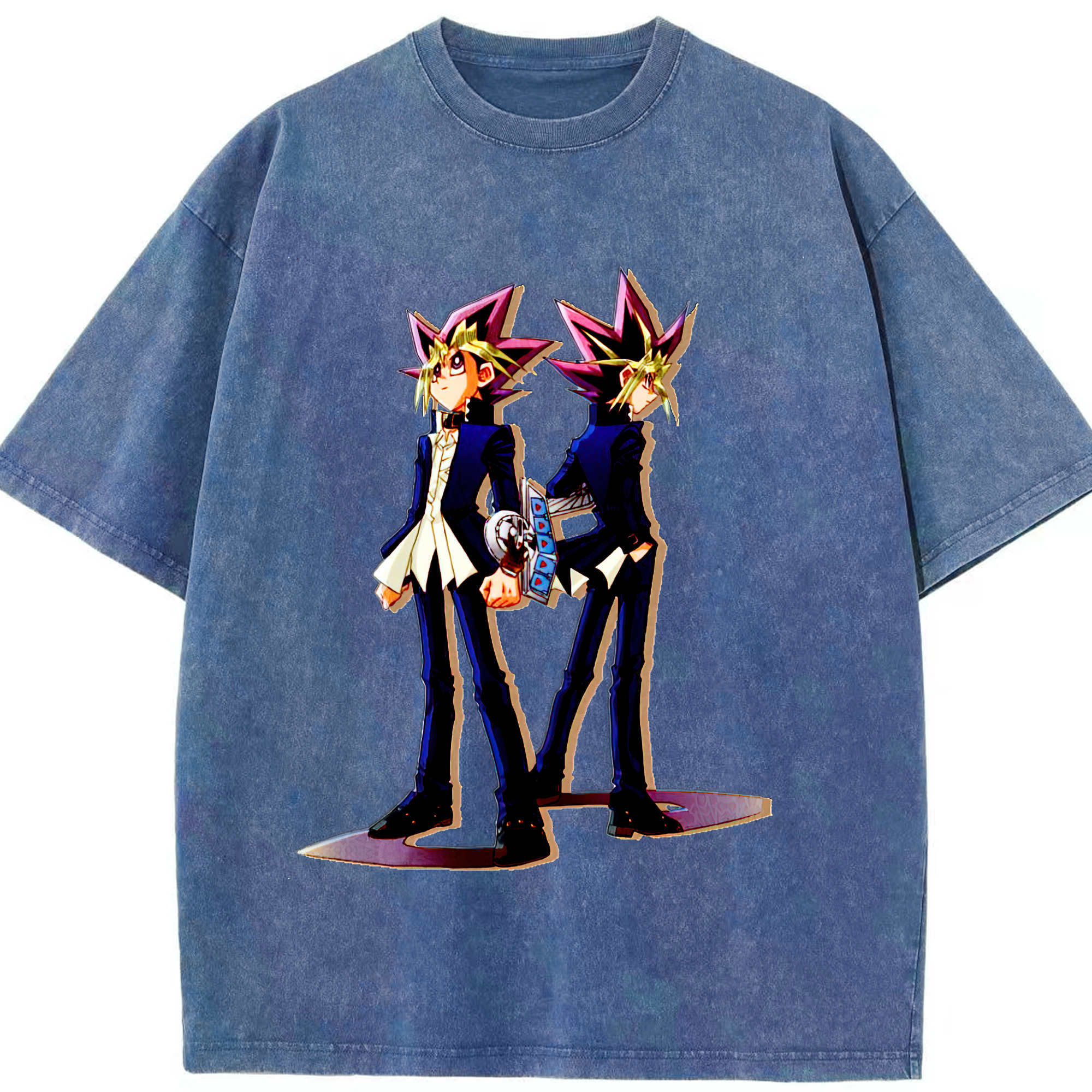 （画像用） 遊☆戯☆王 Yu-Gi-Oh! 綿100% ヴィンテージ風 半袖Tシャツ（フロントプリント）