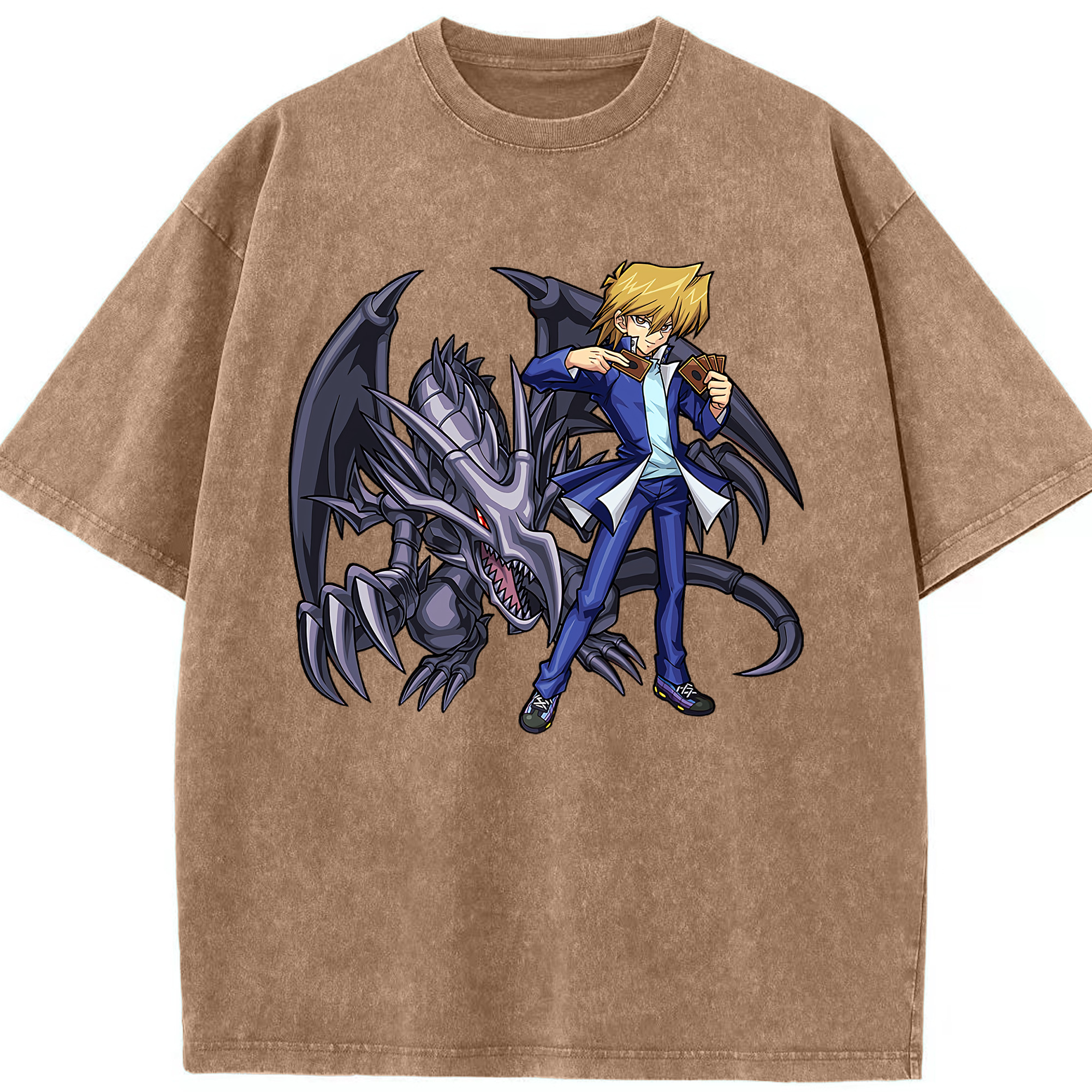 （画像用） 遊☆戯☆王 Yu-Gi-Oh! 綿100% ヴィンテージ風 半袖Tシャツ（フロントプリント）