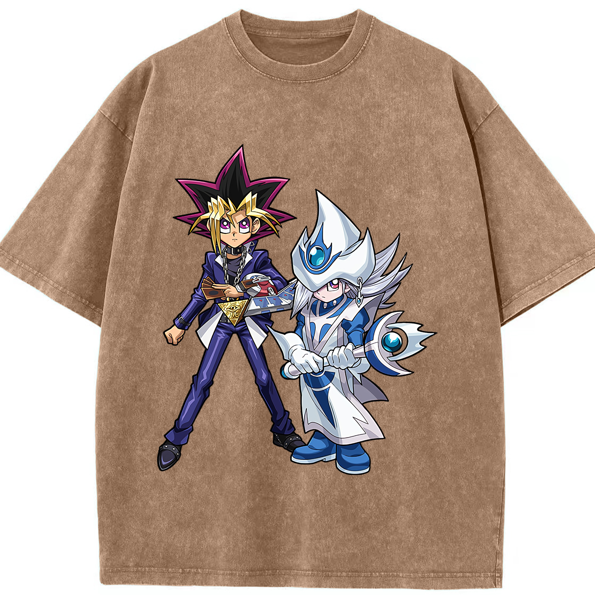 （画像用） 遊☆戯☆王 Yu-Gi-Oh! 綿100% ヴィンテージ風 半袖Tシャツ（フロントプリント）