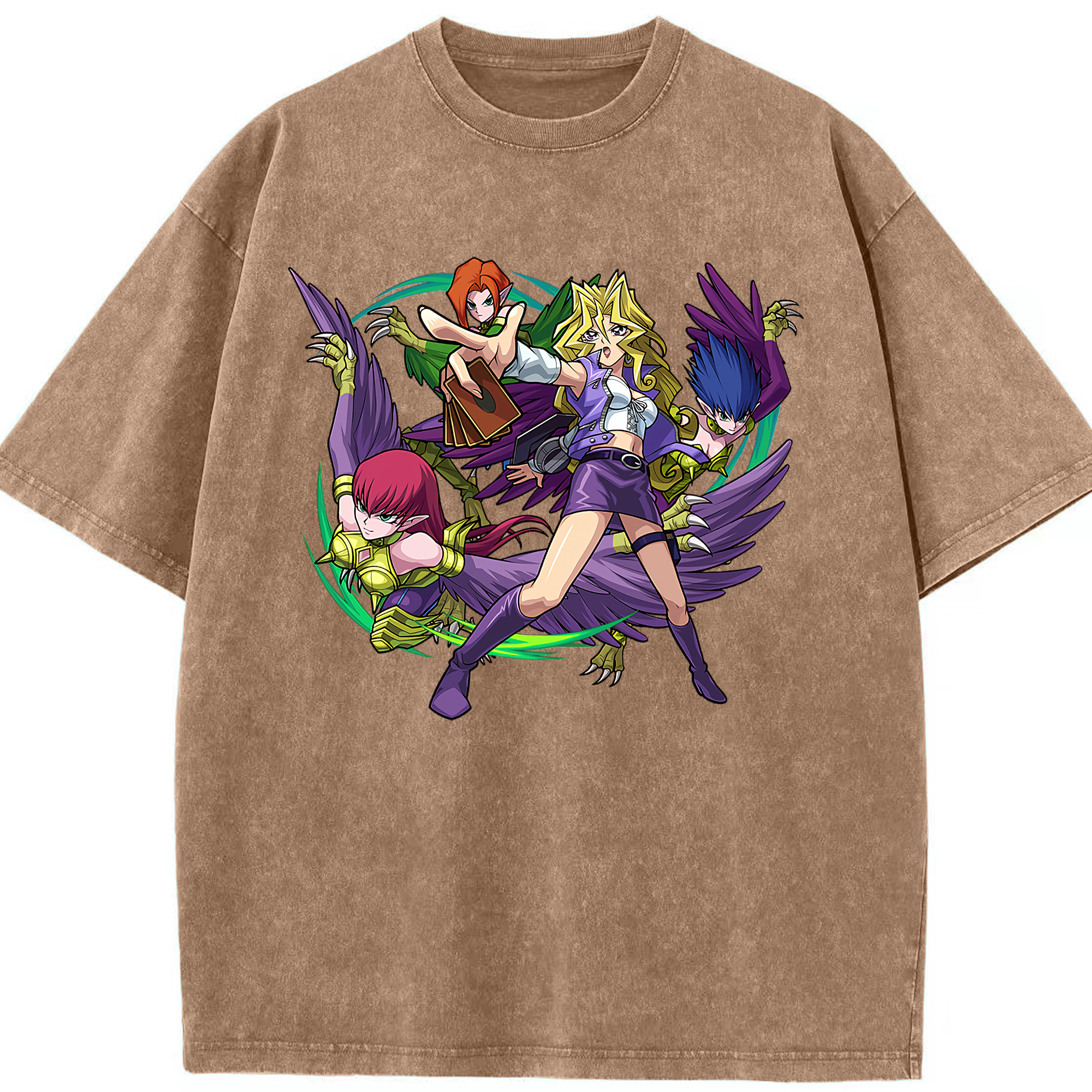 （画像用） 遊☆戯☆王 Yu-Gi-Oh! 綿100% ヴィンテージ風 半袖Tシャツ（フロントプリント）