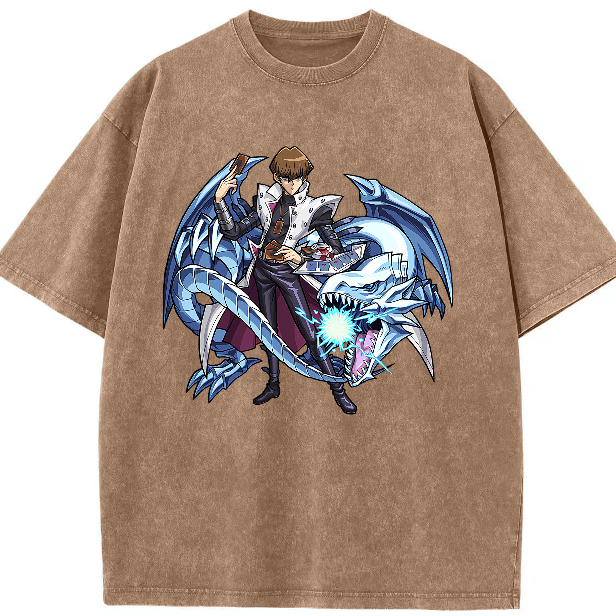 （画像用） 遊☆戯☆王 Yu-Gi-Oh! 綿100% ヴィンテージ風 半袖Tシャツ（フロントプリント）