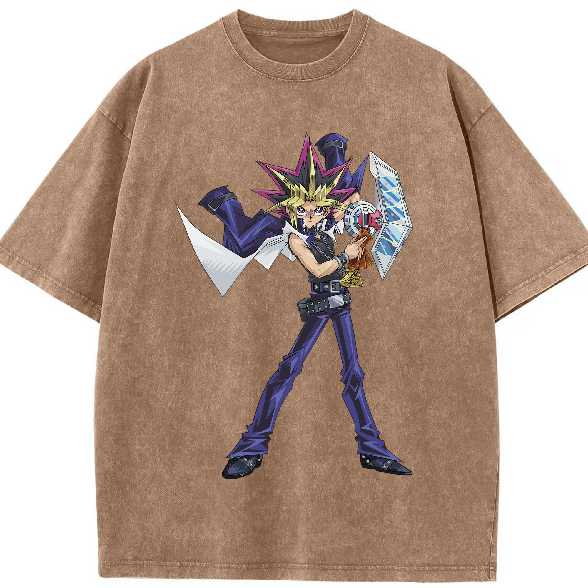 （画像用） 遊☆戯☆王 Yu-Gi-Oh! 綿100% ヴィンテージ風 半袖Tシャツ（フロントプリント）
