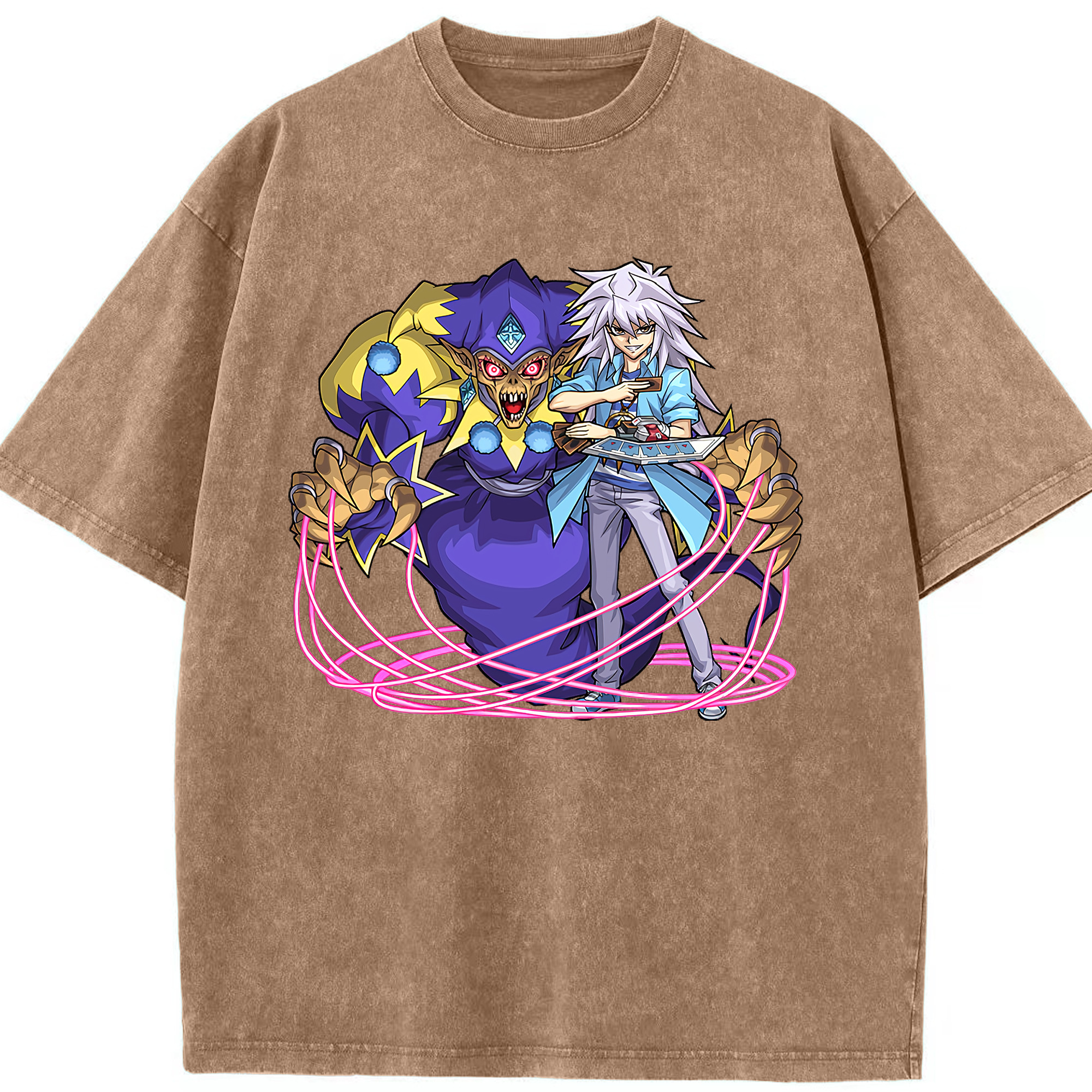 （画像用） 遊☆戯☆王 Yu-Gi-Oh! 綿100% ヴィンテージ風 半袖Tシャツ（フロントプリント）