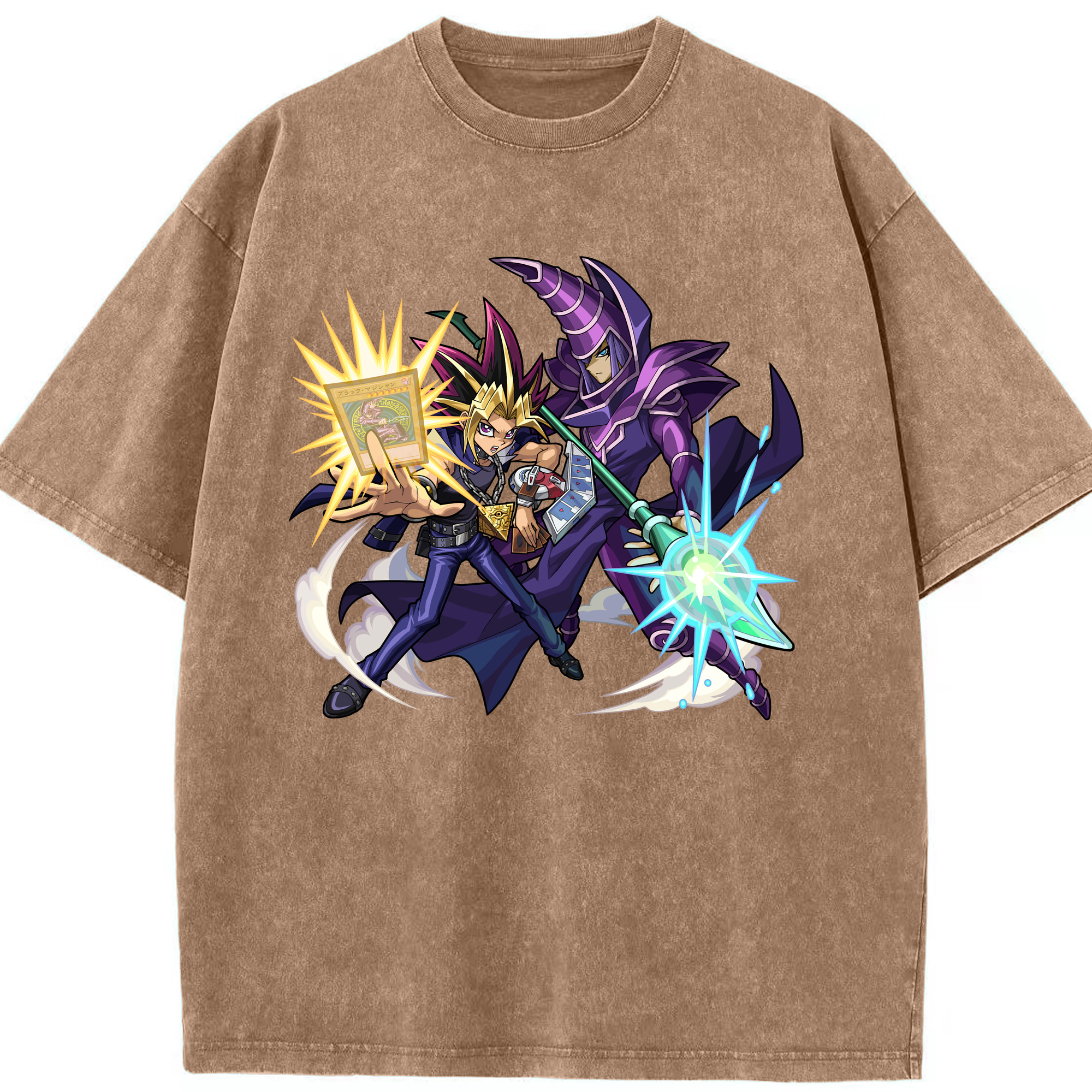 （画像用） 遊☆戯☆王 Yu-Gi-Oh! 綿100% ヴィンテージ風 半袖Tシャツ（フロントプリント）