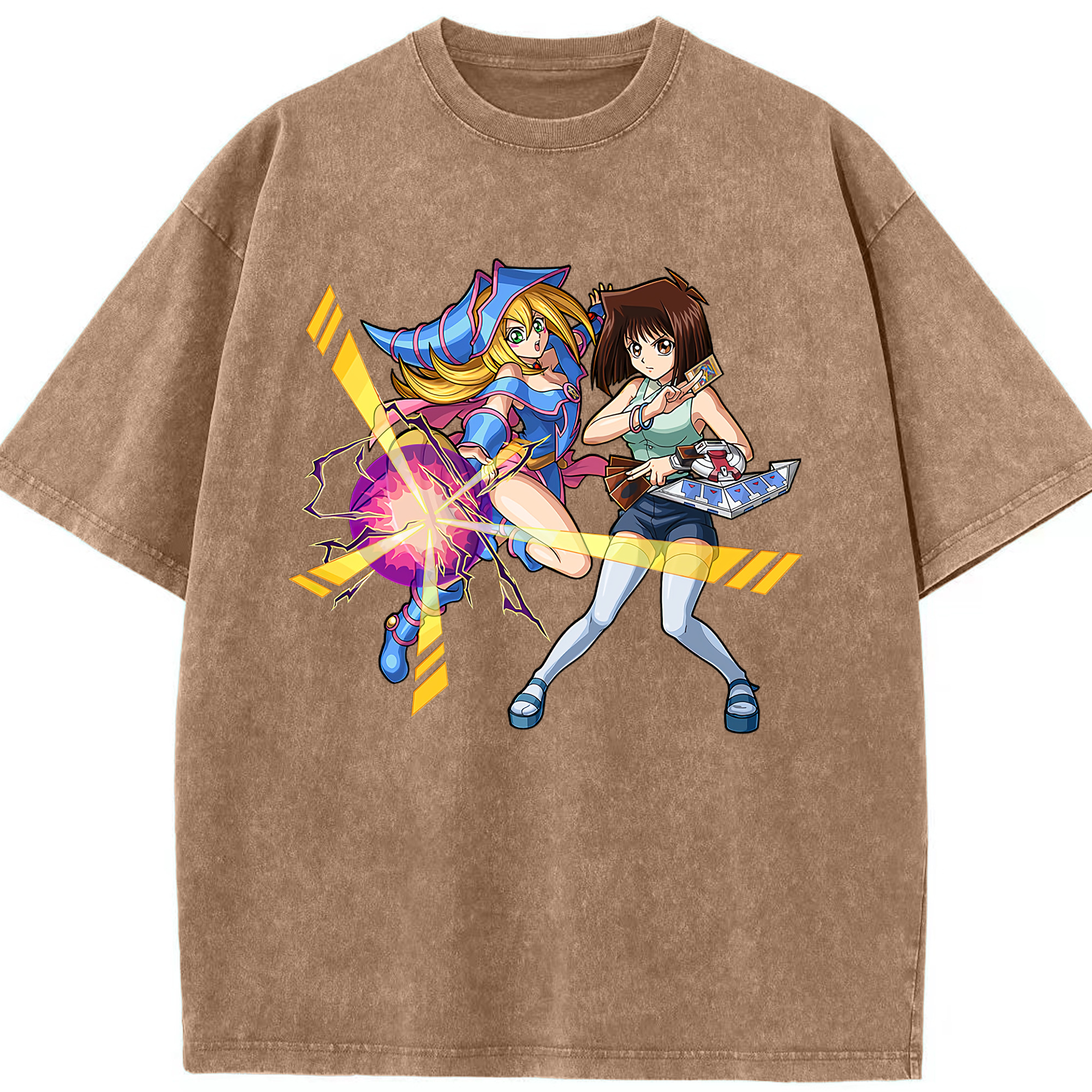 （画像用） 遊☆戯☆王 Yu-Gi-Oh! 綿100% ヴィンテージ風 半袖Tシャツ（フロントプリント）
