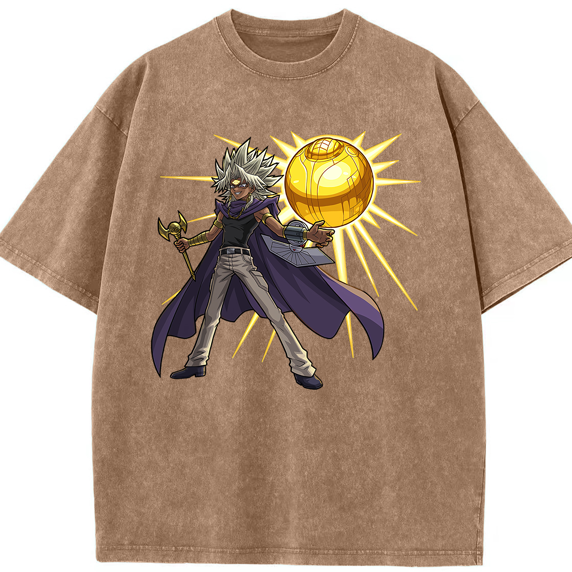 （画像用） 遊☆戯☆王 Yu-Gi-Oh! 綿100% ヴィンテージ風 半袖Tシャツ（フロントプリント）
