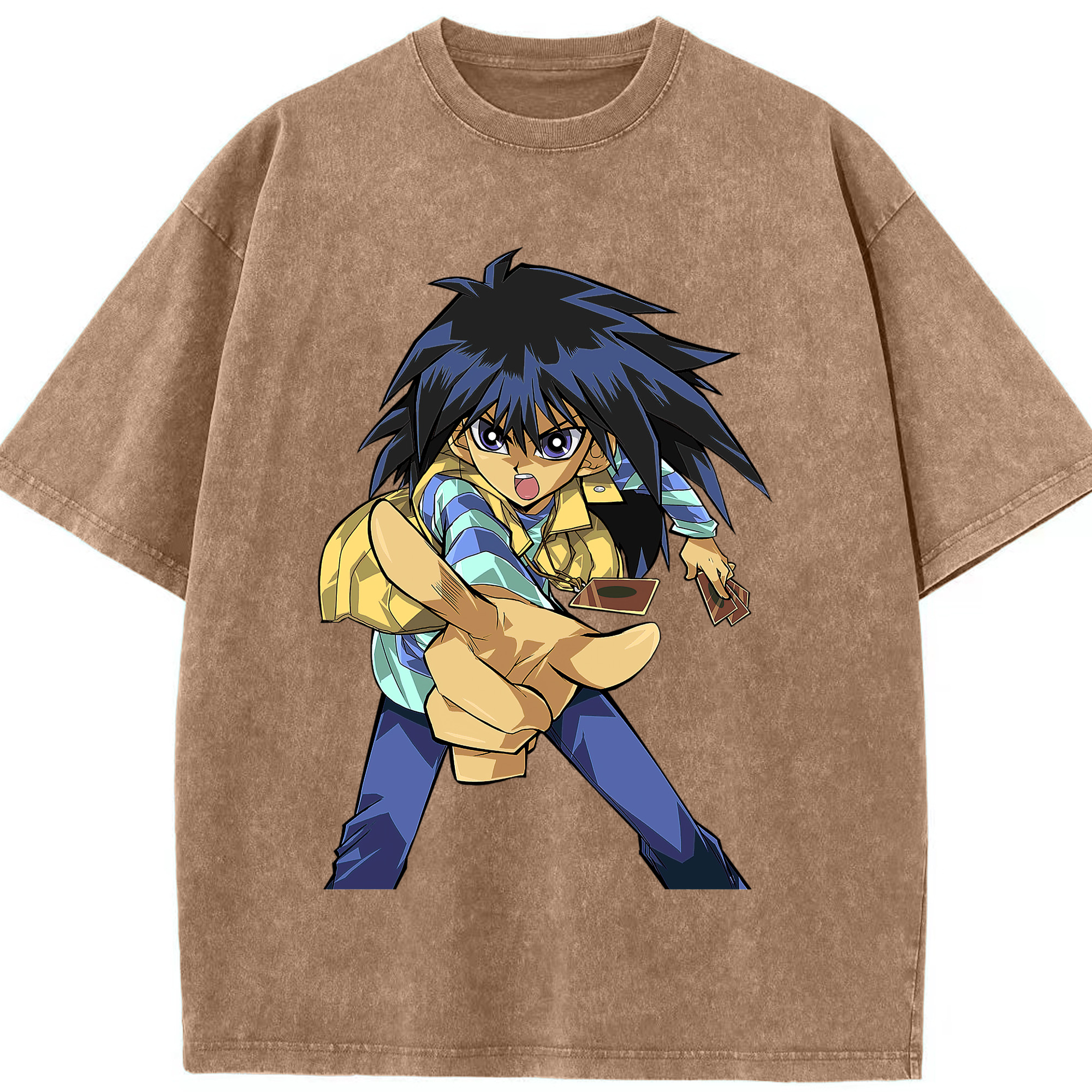 （画像用） 遊☆戯☆王 Yu-Gi-Oh! 綿100% ヴィンテージ風 半袖Tシャツ（フロントプリント）