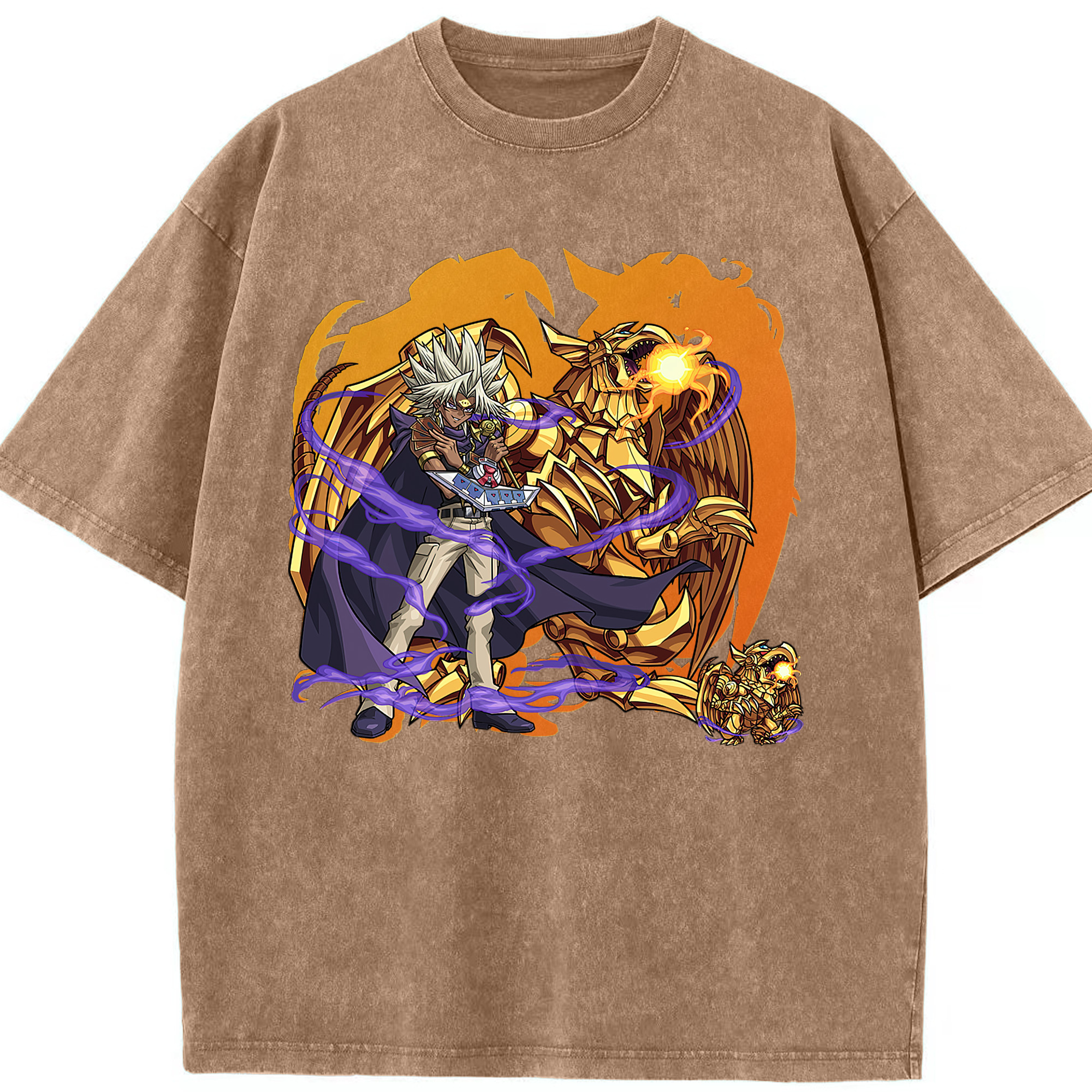 （画像用） 遊☆戯☆王 Yu-Gi-Oh! 綿100% ヴィンテージ風 半袖Tシャツ（フロントプリント）
