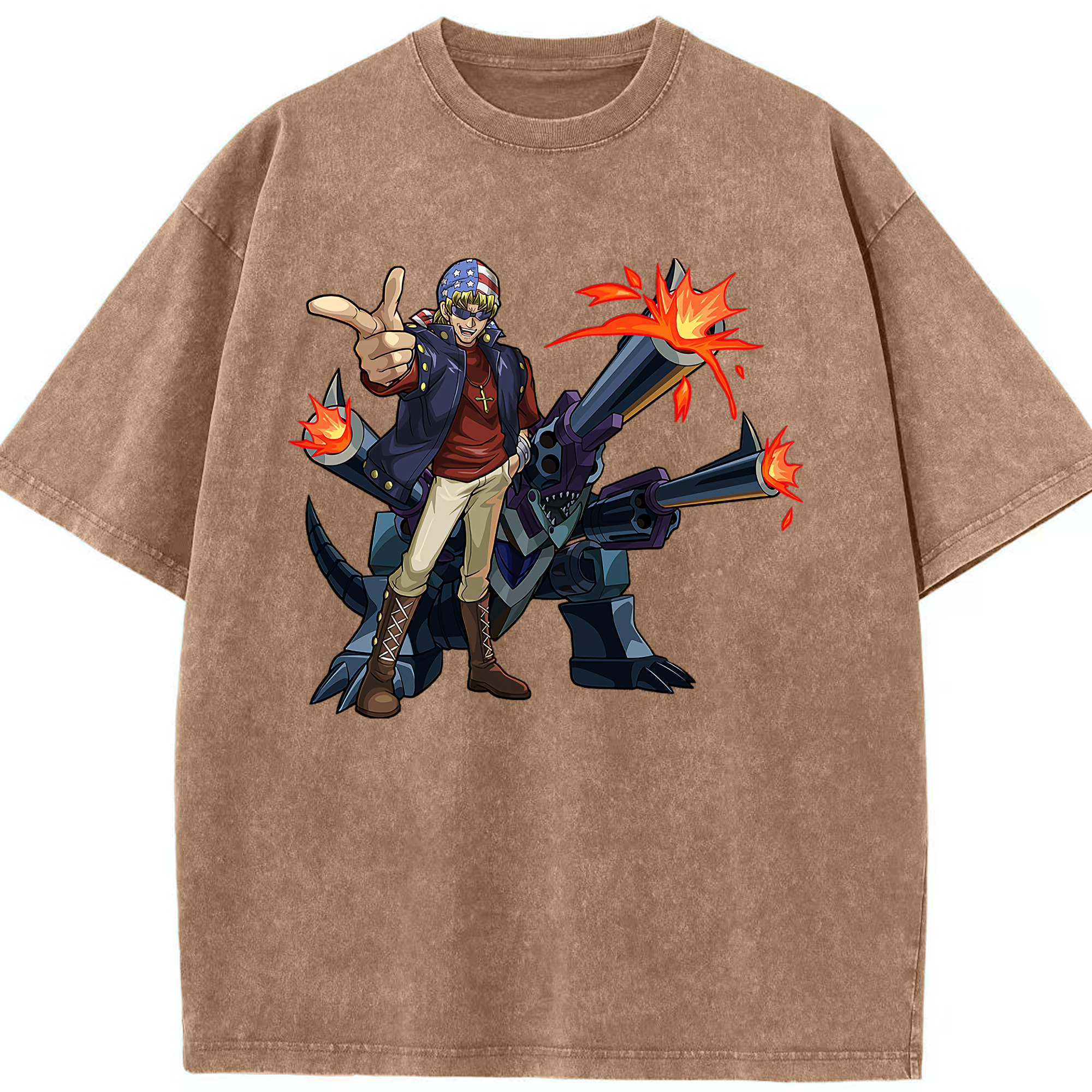 （画像用） 遊☆戯☆王 Yu-Gi-Oh! 綿100% ヴィンテージ風 半袖Tシャツ（フロントプリント）