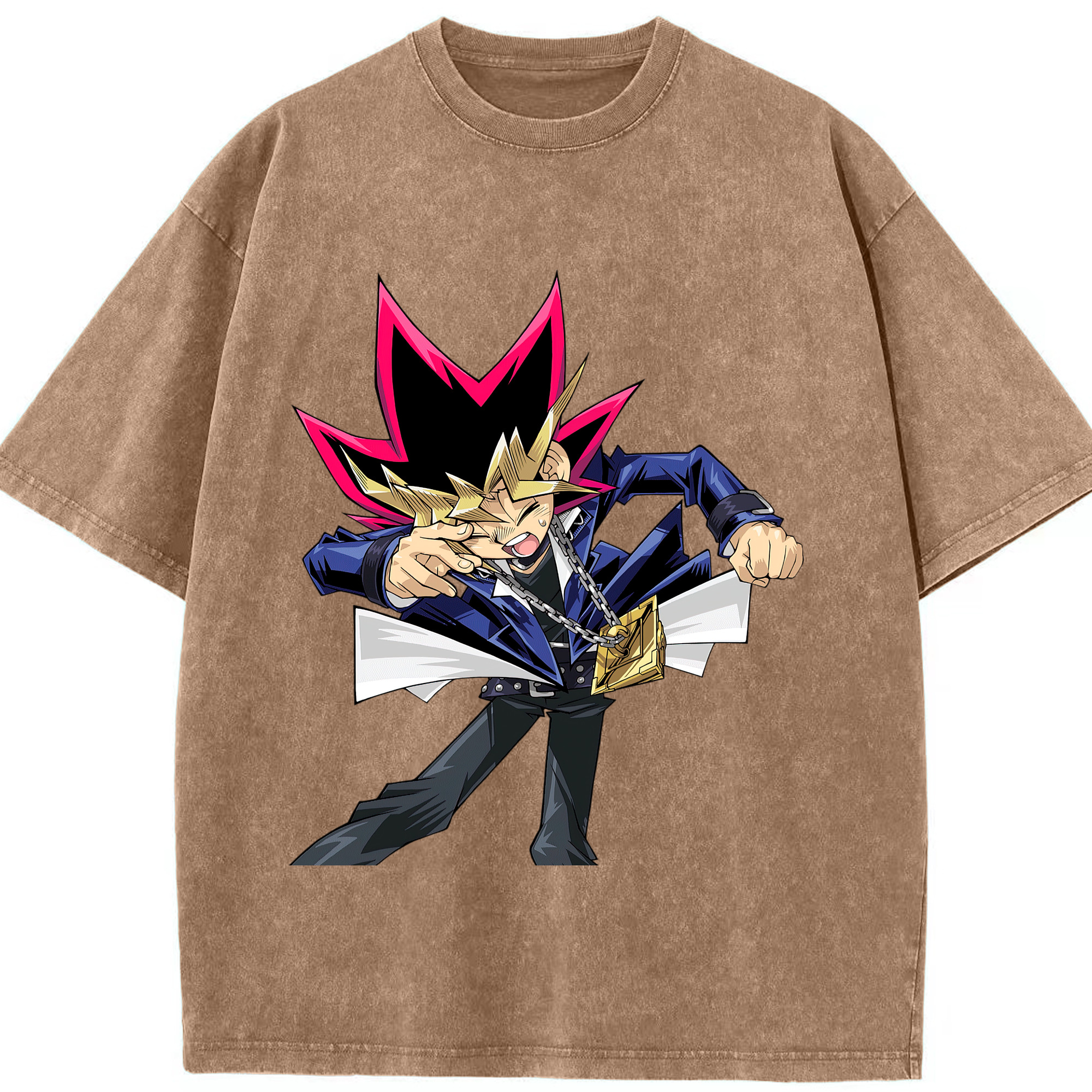 （画像用） 遊☆戯☆王 Yu-Gi-Oh! 綿100% ヴィンテージ風 半袖Tシャツ（フロントプリント）