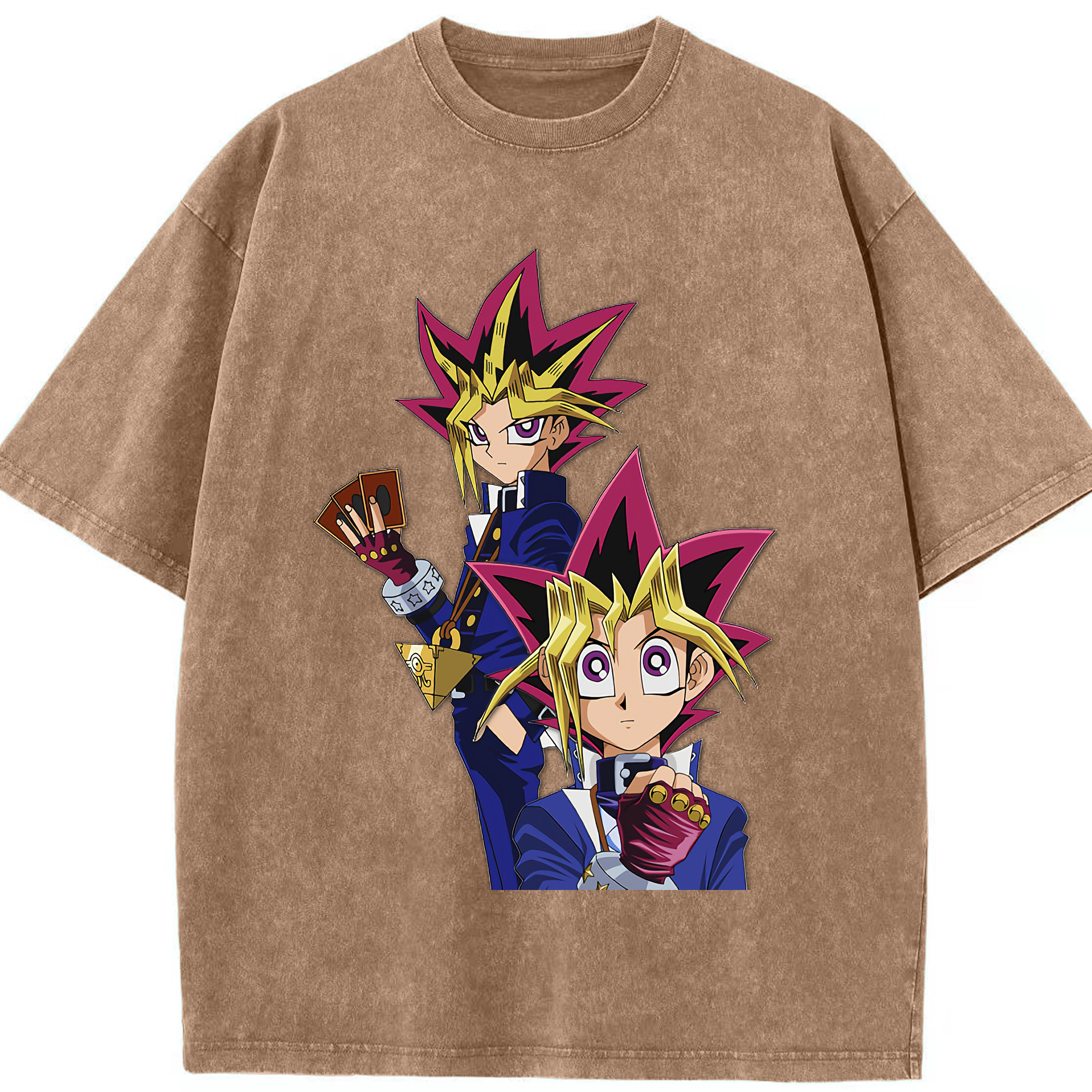 （画像用） 遊☆戯☆王 Yu-Gi-Oh! 綿100% ヴィンテージ風 半袖Tシャツ（フロントプリント）