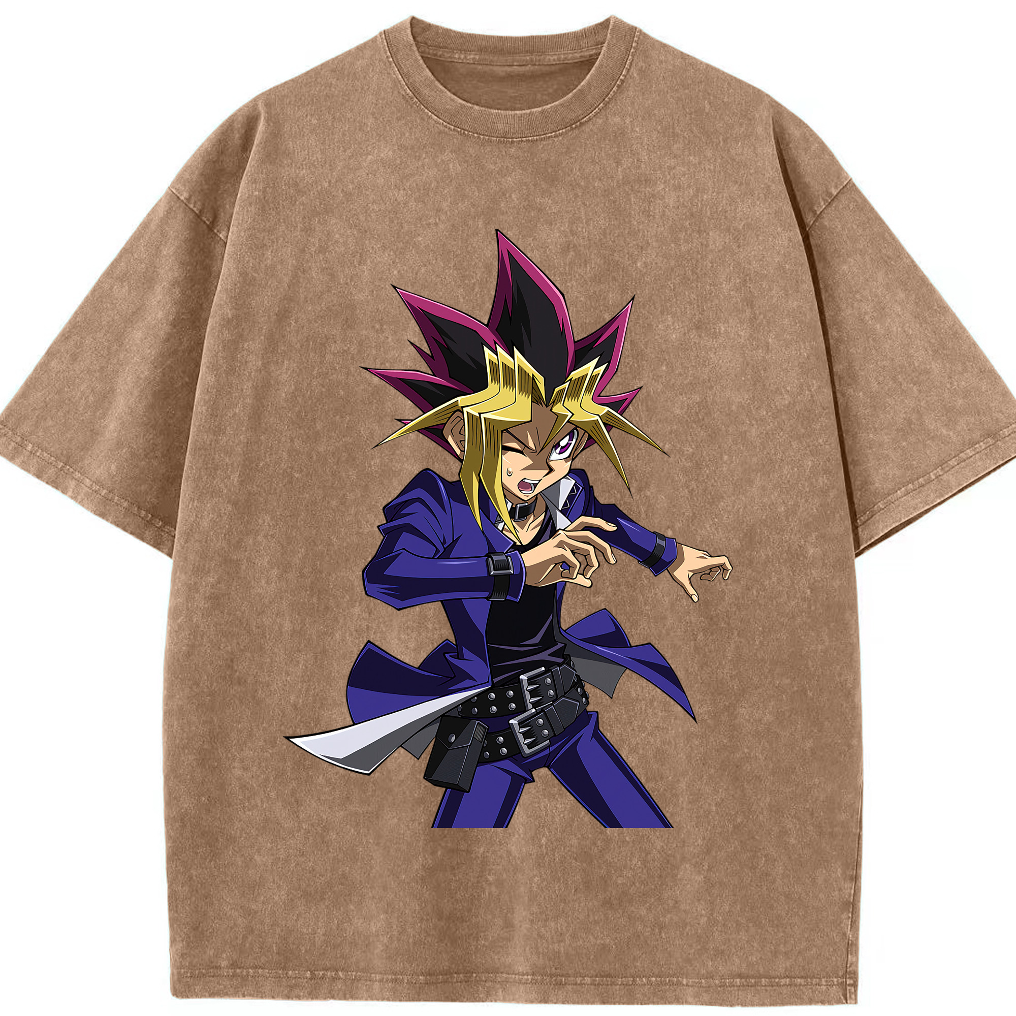 （画像用） 遊☆戯☆王 Yu-Gi-Oh! 綿100% ヴィンテージ風 半袖Tシャツ（フロントプリント）