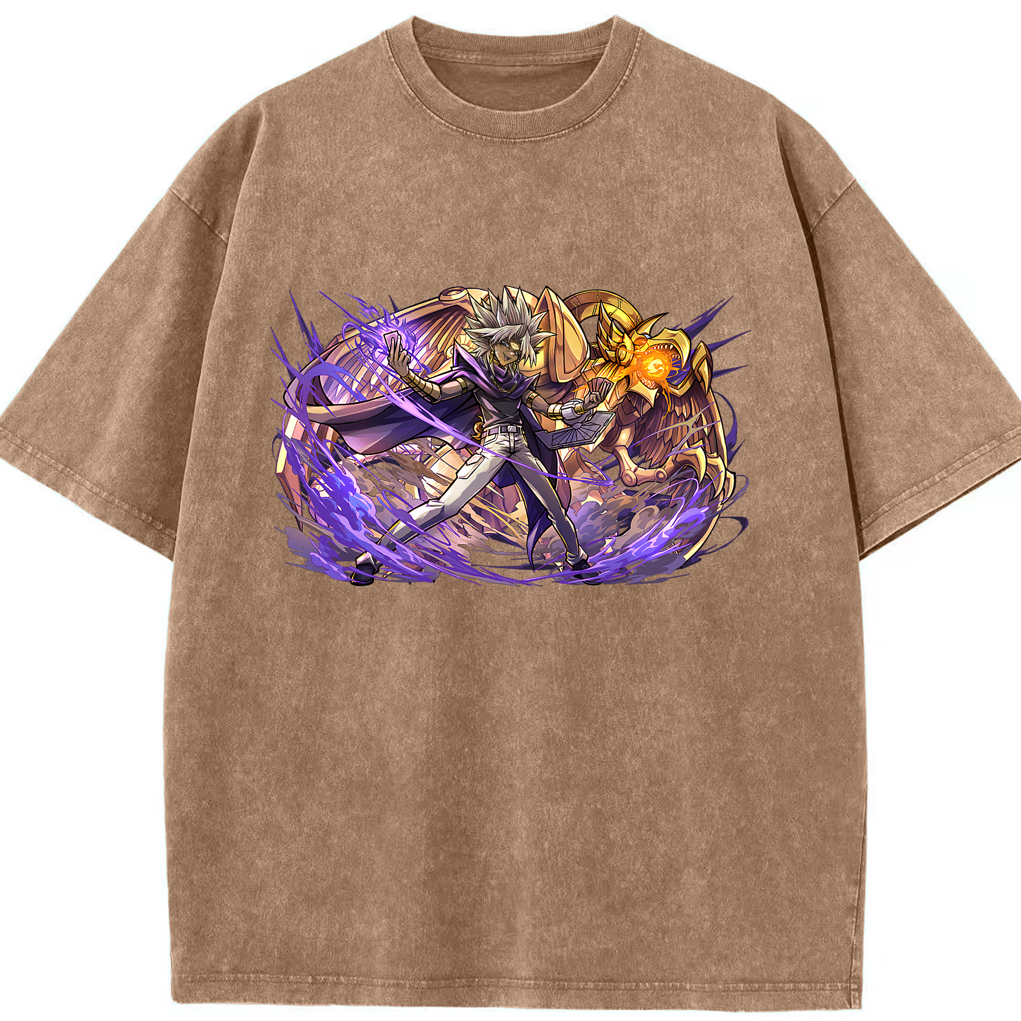 （画像用） 遊☆戯☆王 Yu-Gi-Oh! 綿100% ヴィンテージ風 半袖Tシャツ（フロントプリント）
