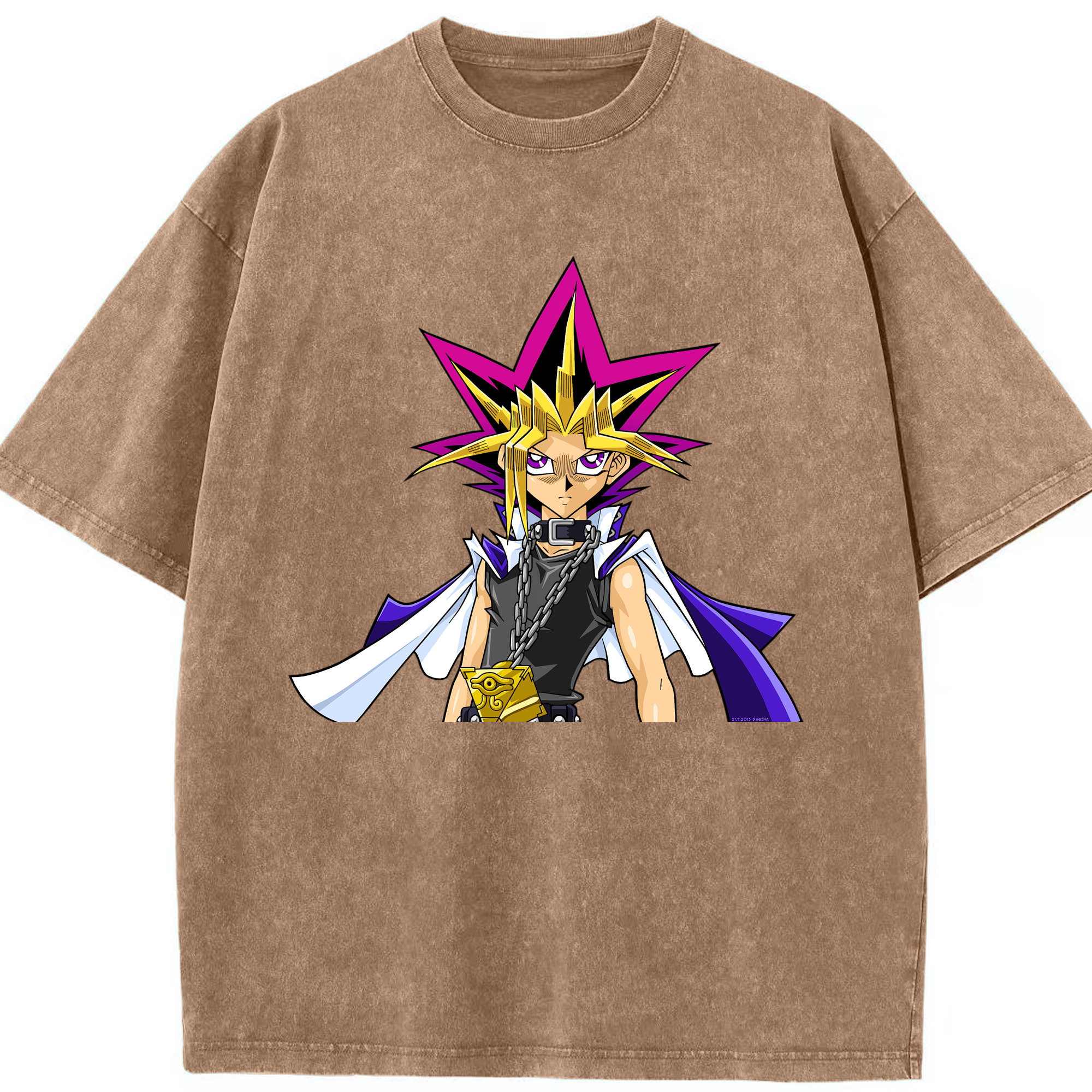 （画像用） 遊☆戯☆王 Yu-Gi-Oh! 綿100% ヴィンテージ風 半袖Tシャツ（フロントプリント）