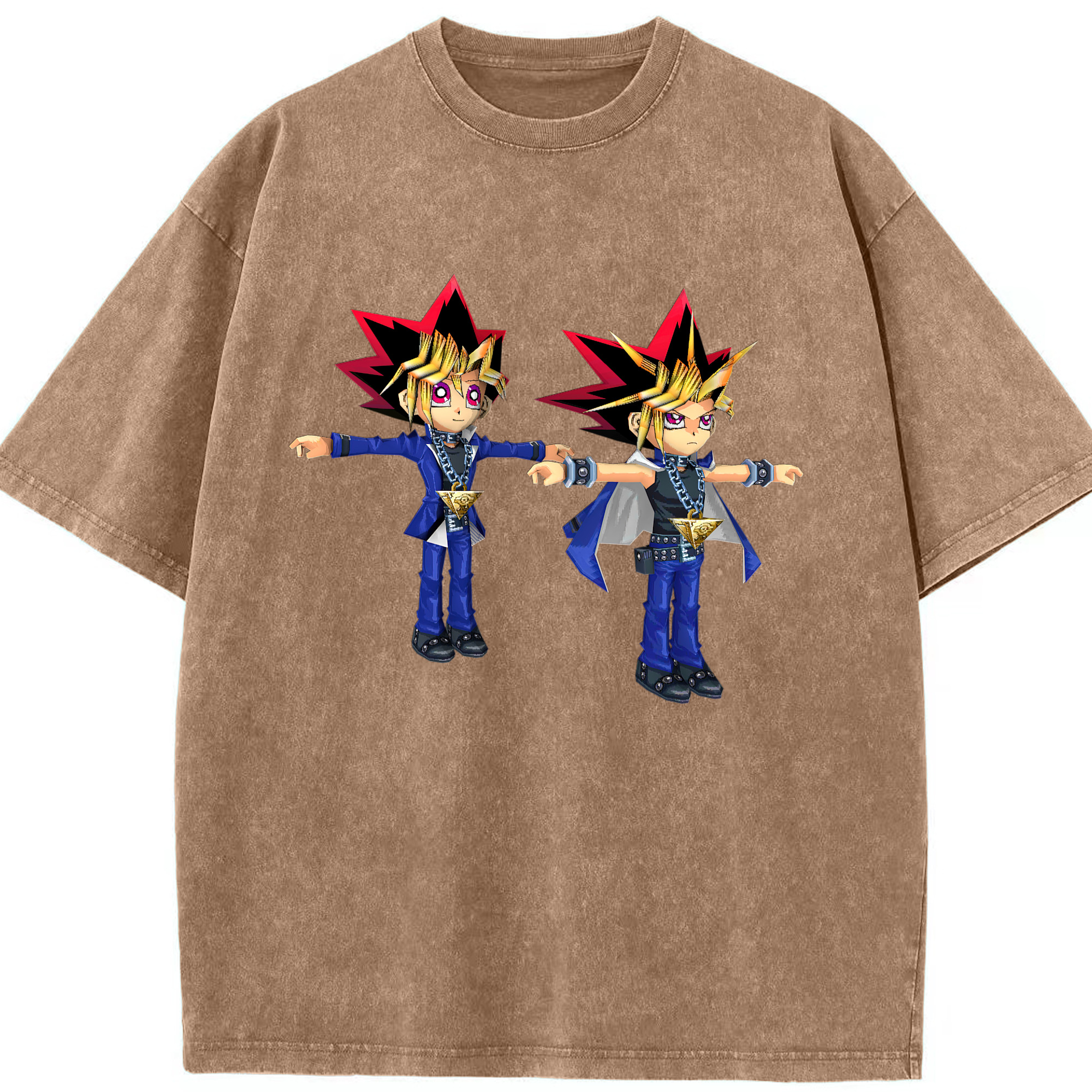 （画像用） 遊☆戯☆王 Yu-Gi-Oh! 綿100% ヴィンテージ風 半袖Tシャツ（フロントプリント）