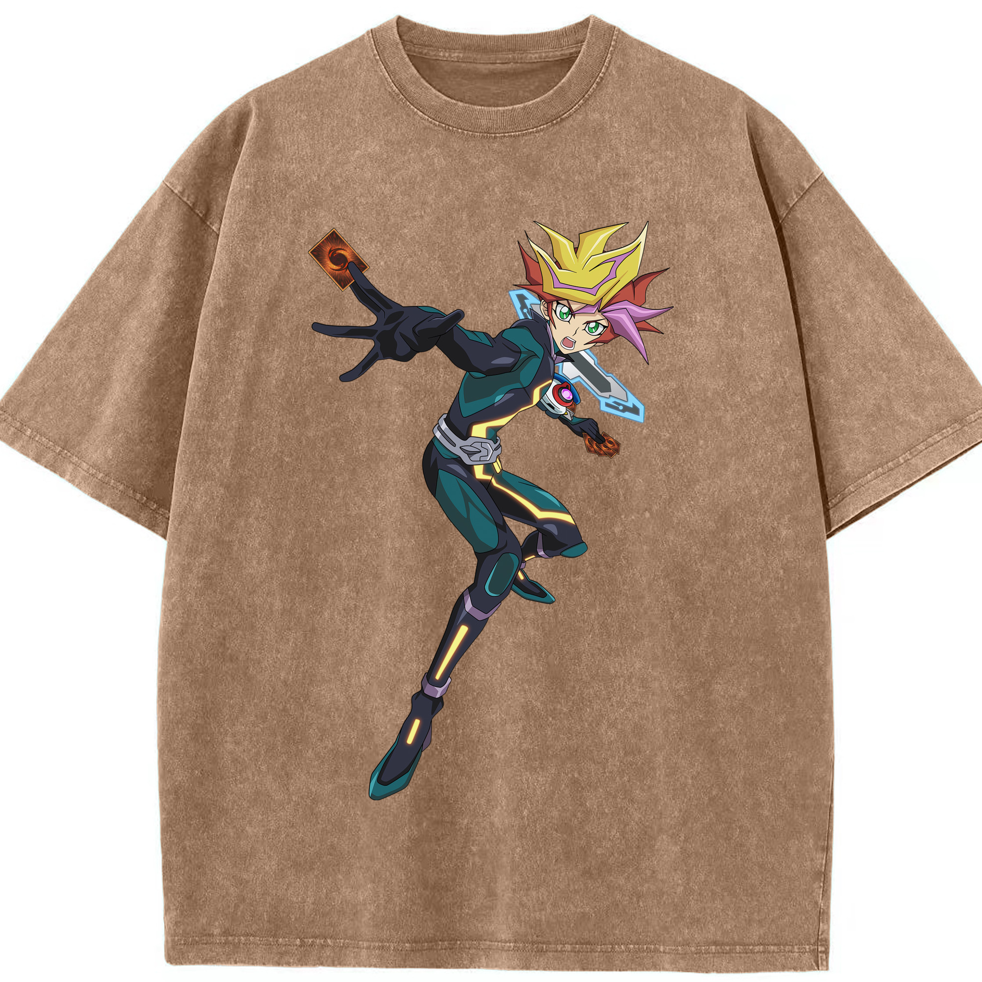 （画像用） 遊☆戯☆王 Yu-Gi-Oh! 綿100% ヴィンテージ風 半袖Tシャツ（フロントプリント）